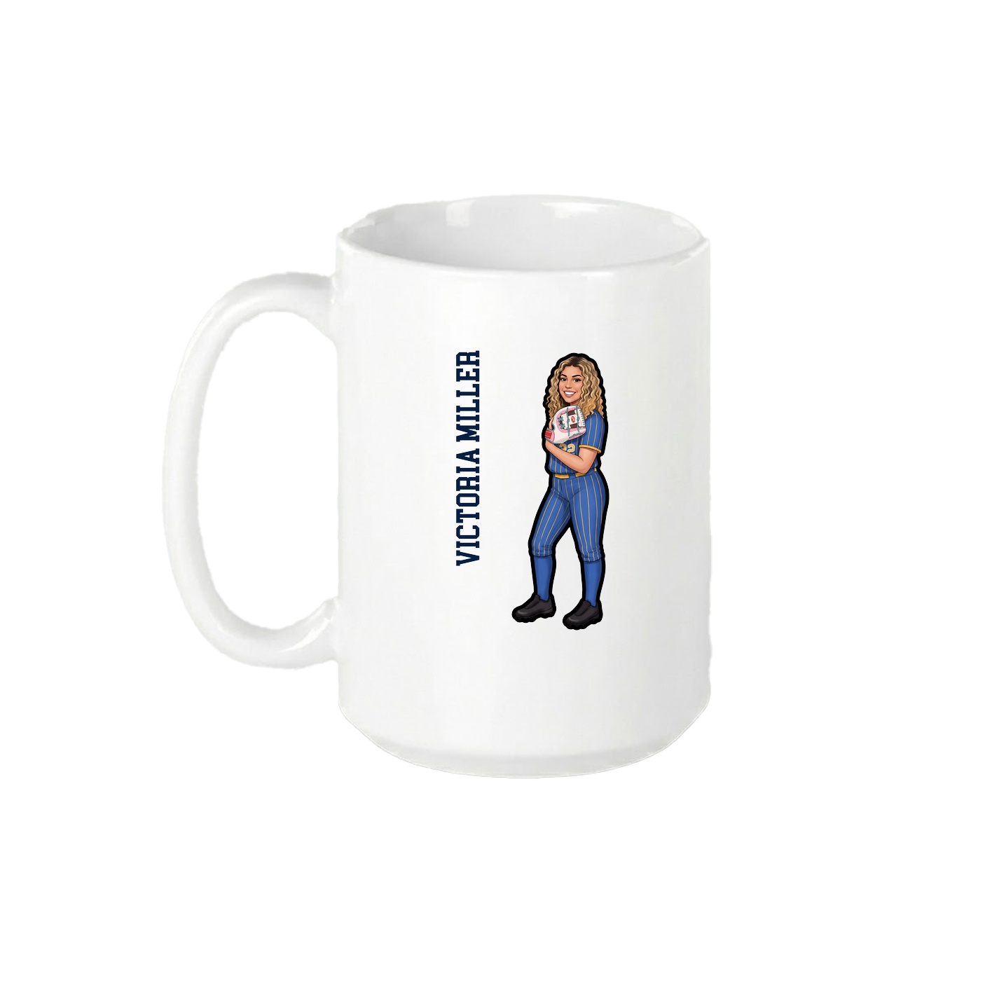 15oz Coffee Mug — Name Vertical in White