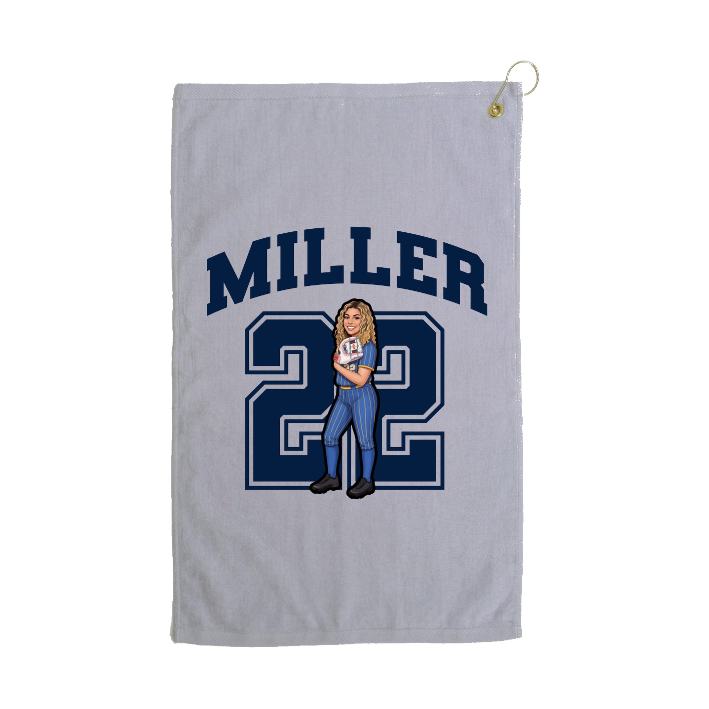 Golf Towel — Number in Grey