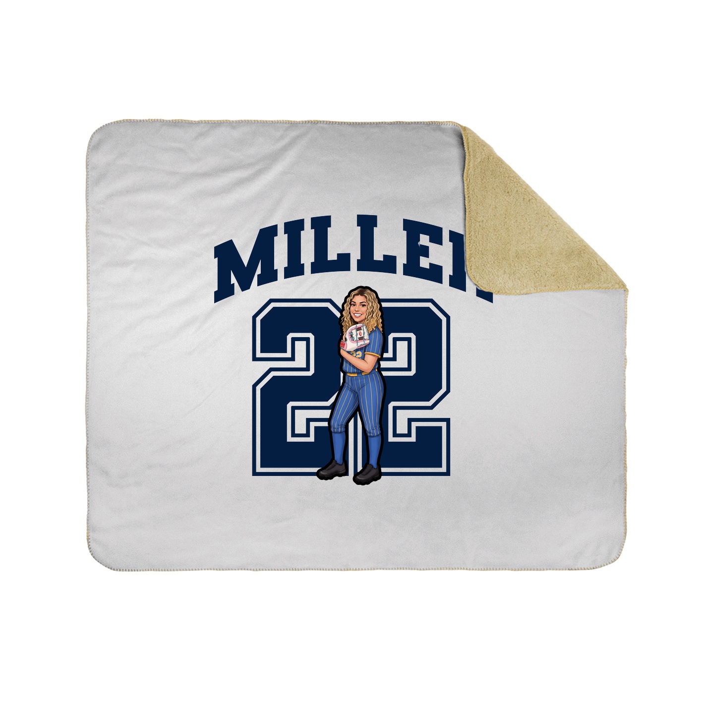Throw Blanket — Number in White