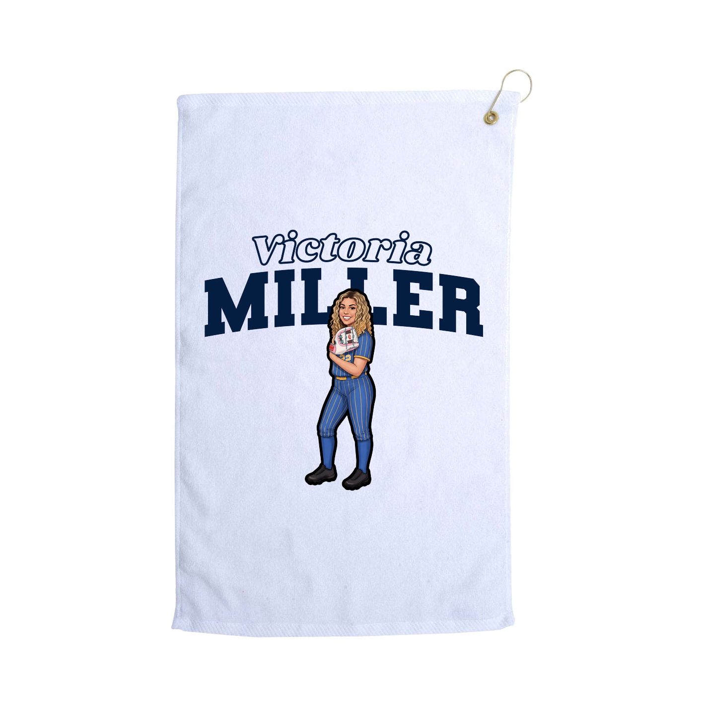 Golf Towel — Name Arch in White