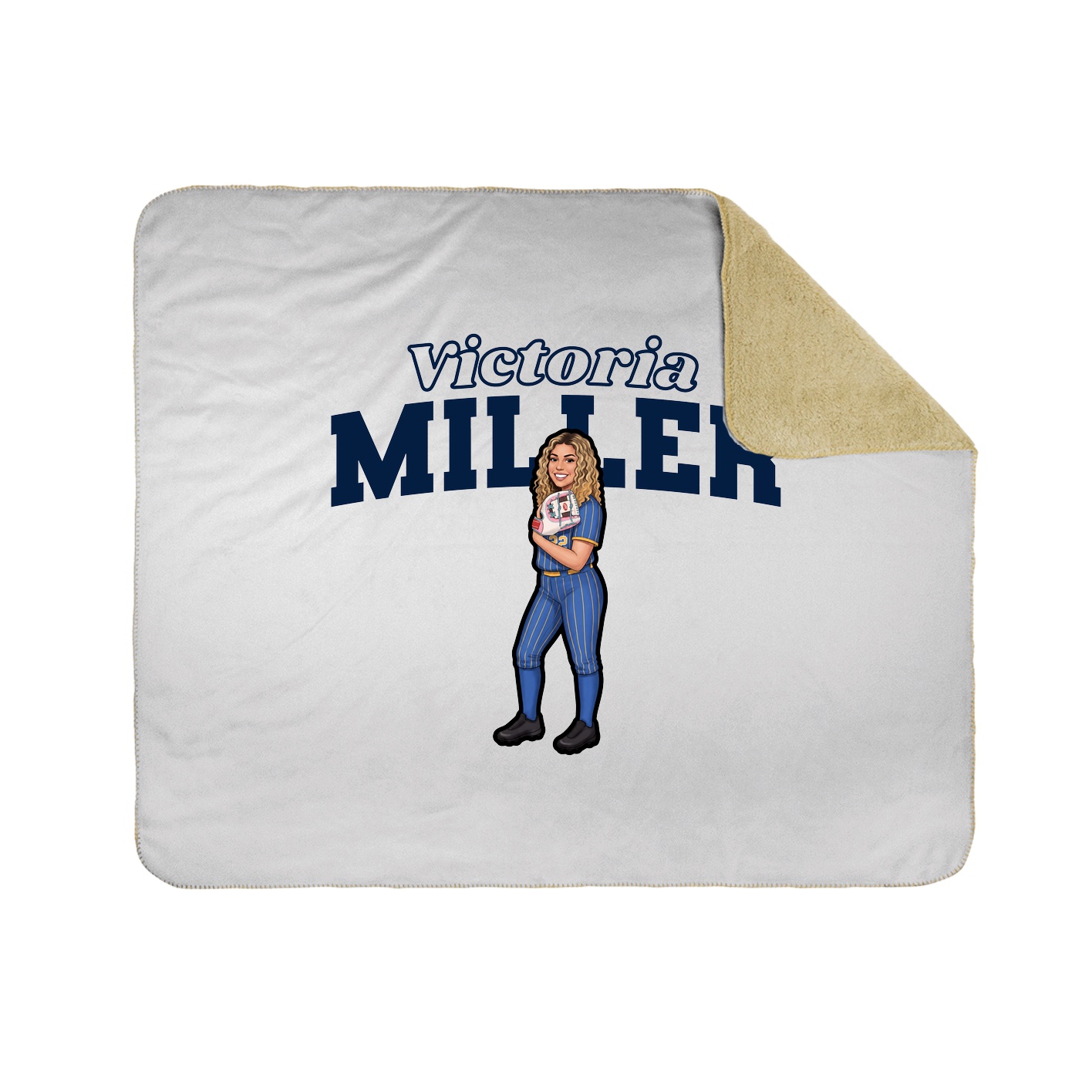 Throw Blanket — Name Arch in White