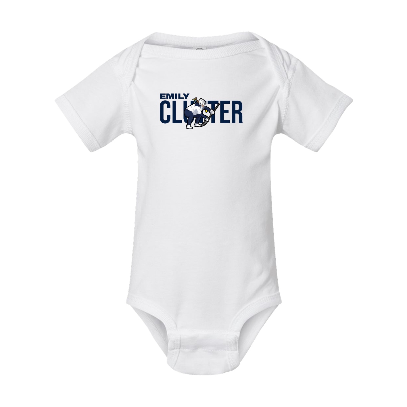 Baby Onesie — Player Name in White