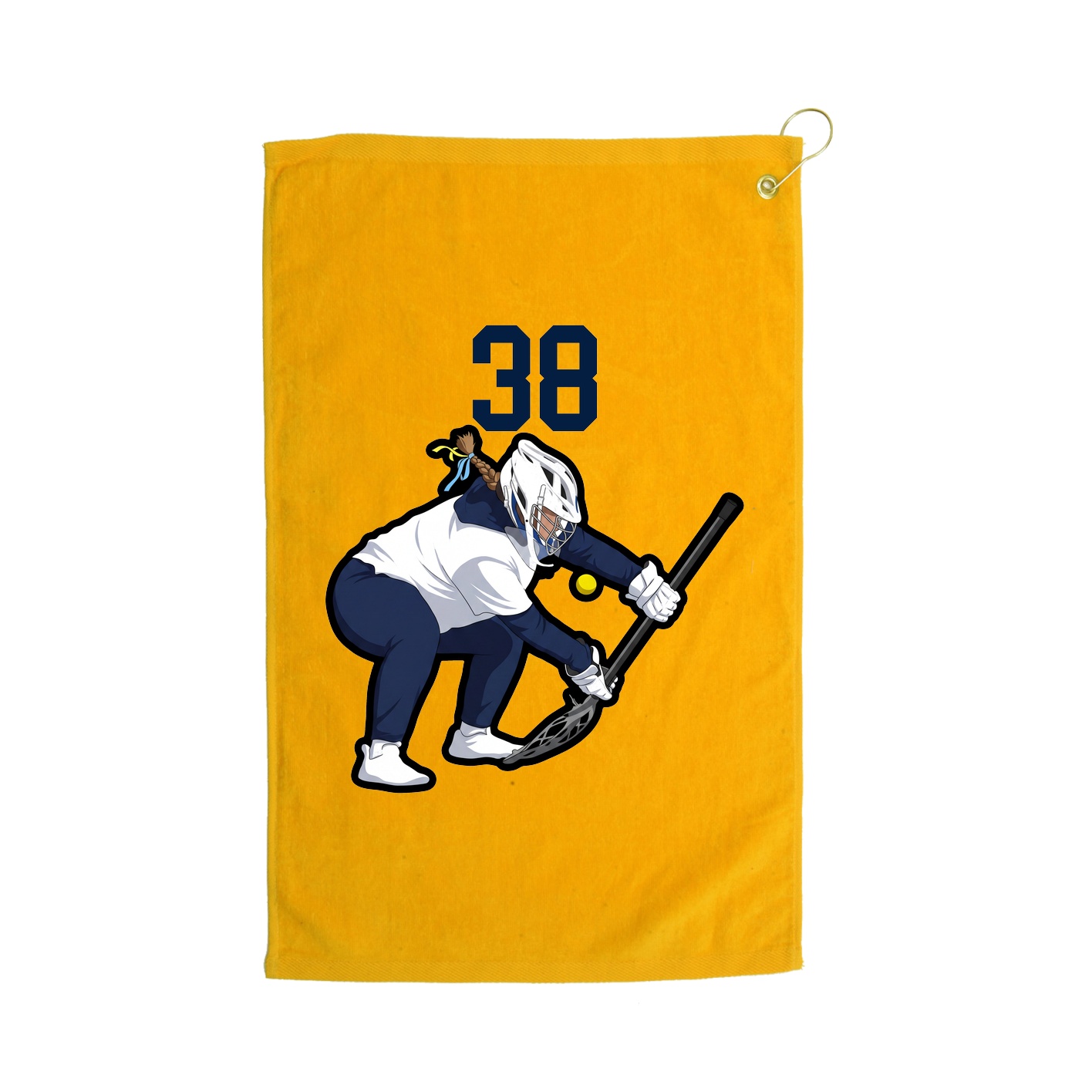 Golf Towel — Number Top in Gold