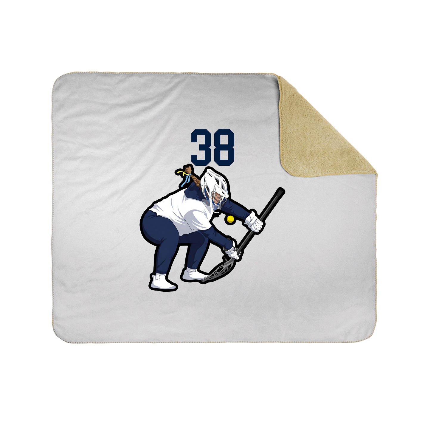 Throw Blanket — Number Top in White