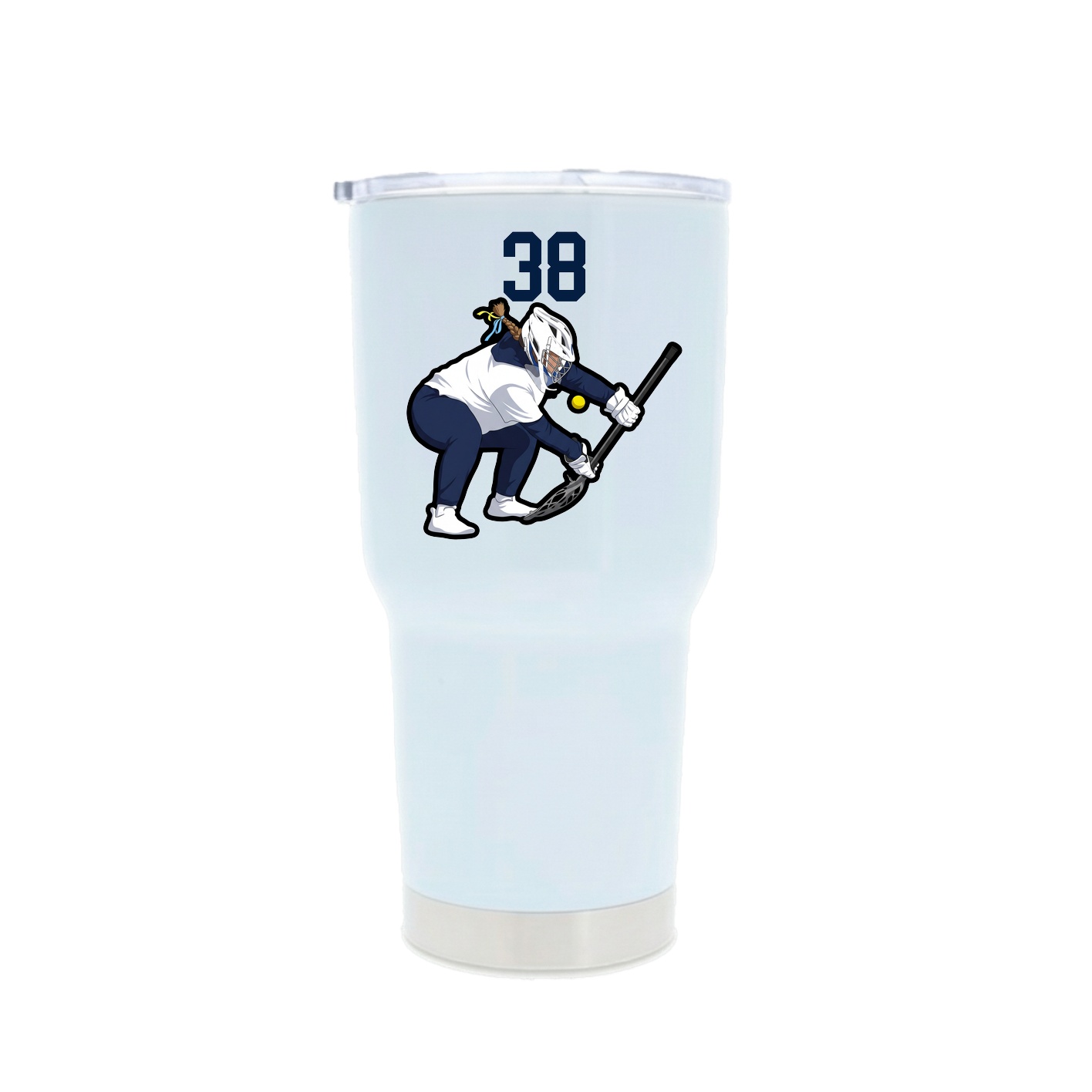 30oz Stainless Steel Tumbler — Number Top in White