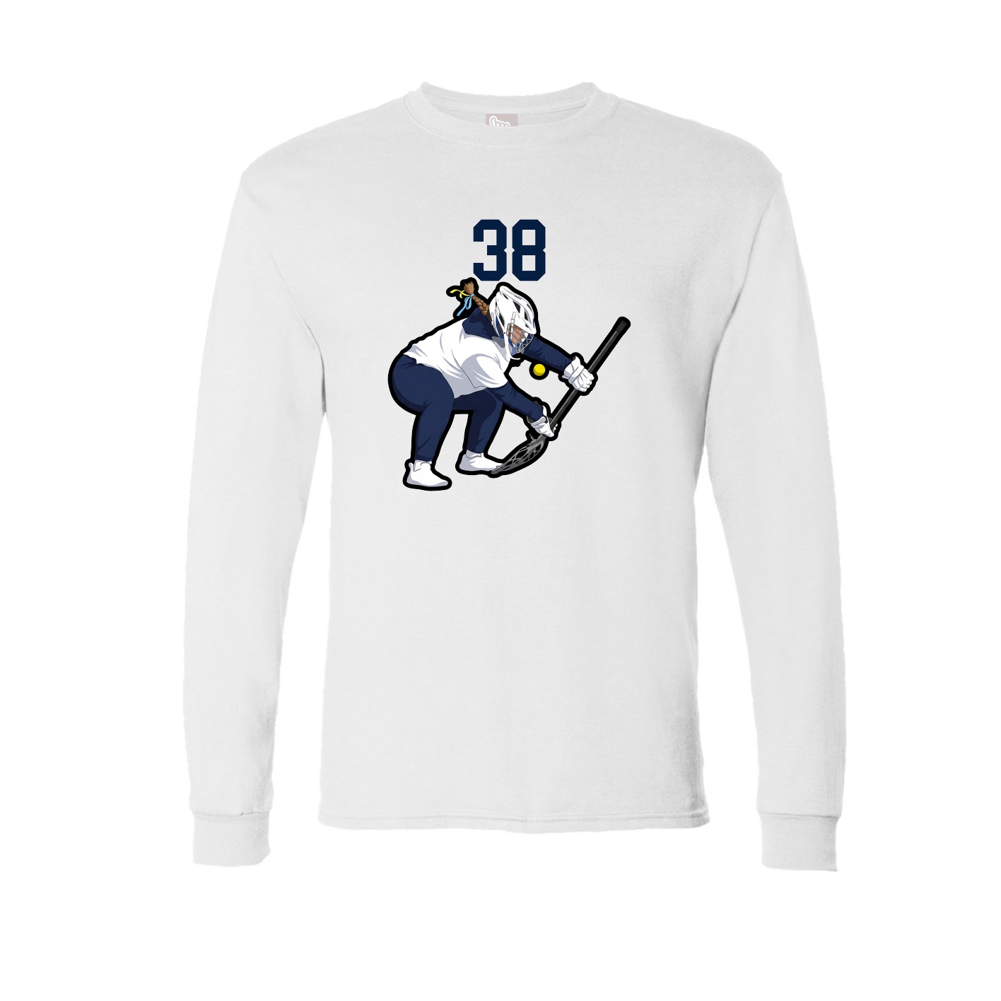 Long Sleeve Tee — Number Top in White