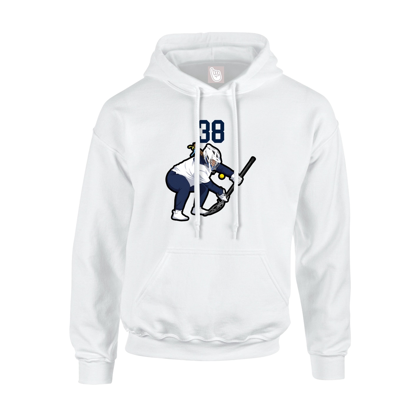 Youth Hoodie — Number Top in White