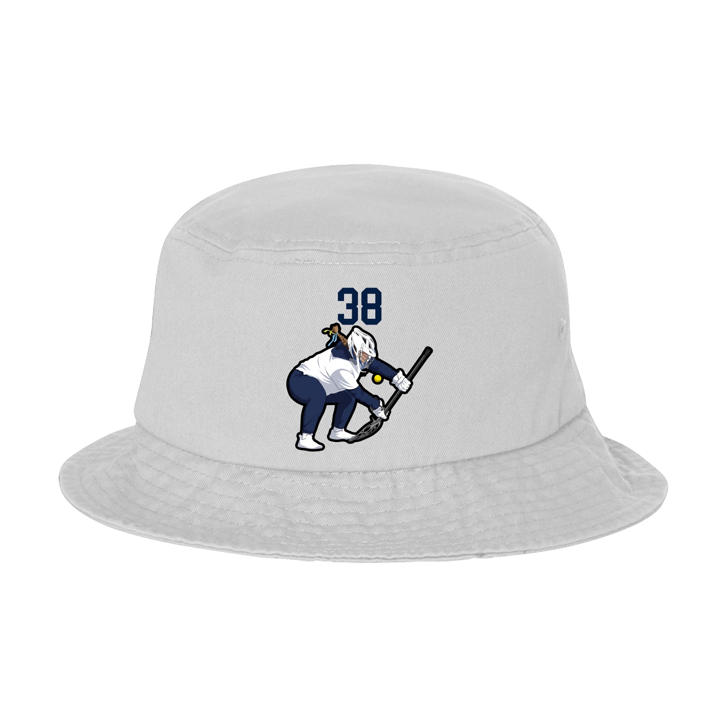 Bucket Cap — Number Top in White
