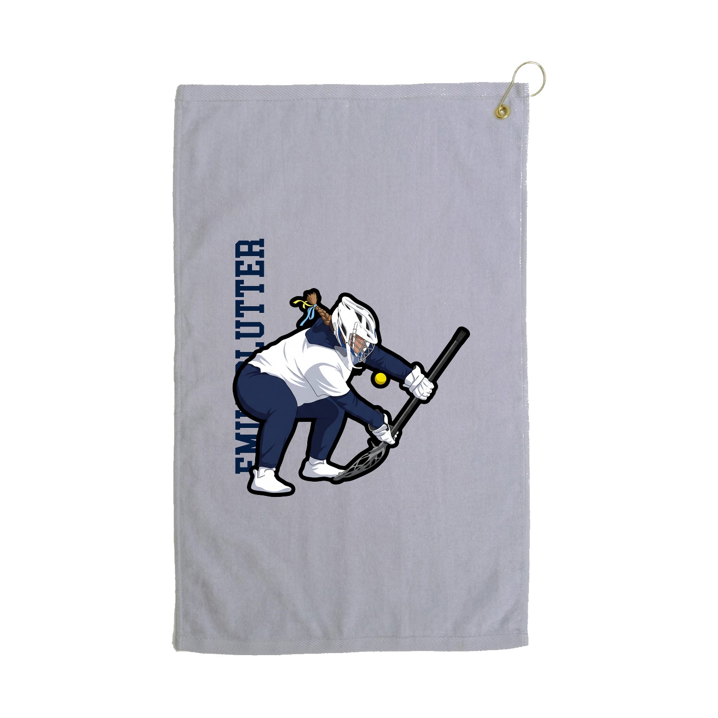 Golf Towel — Name Vertical in Grey