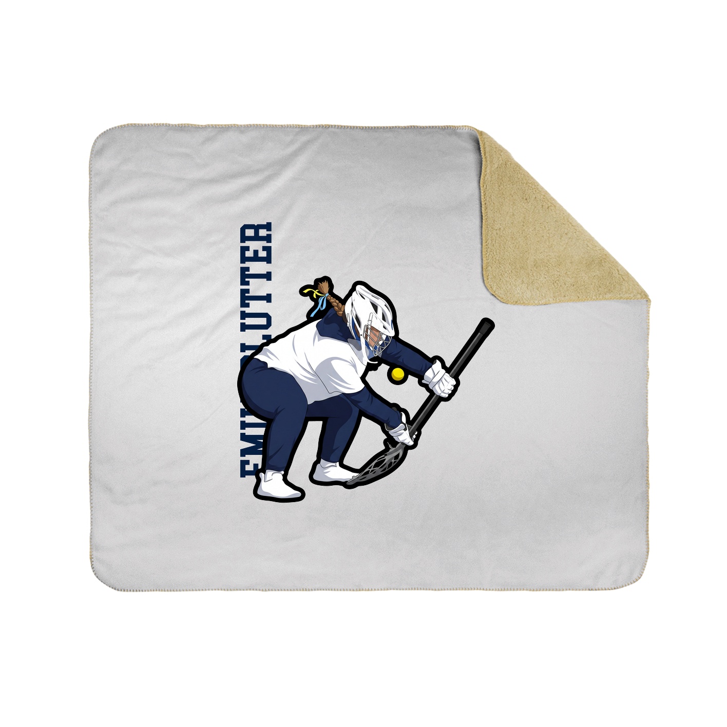 Throw Blanket — Name Vertical in White