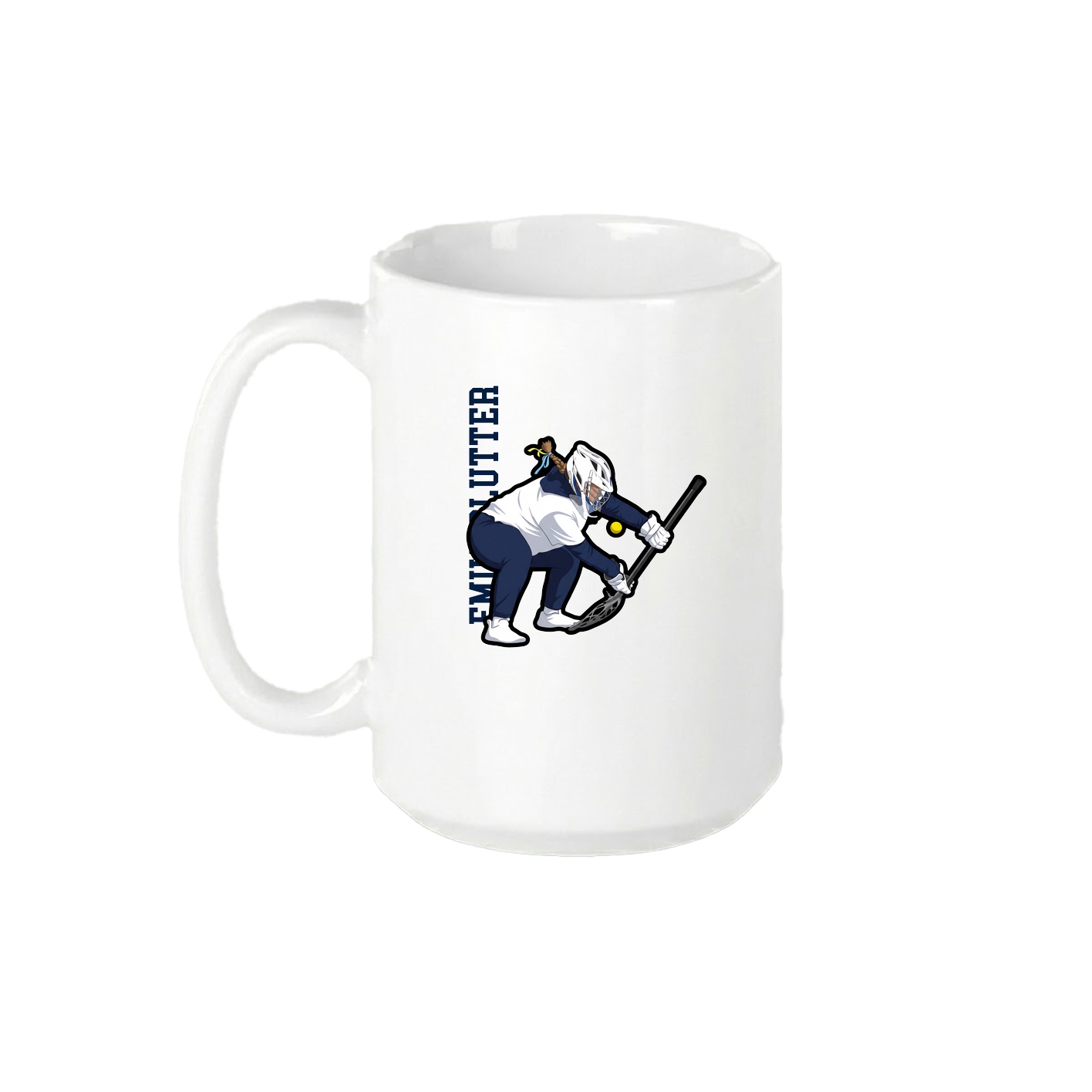 15oz Coffee Mug — Name Vertical in White