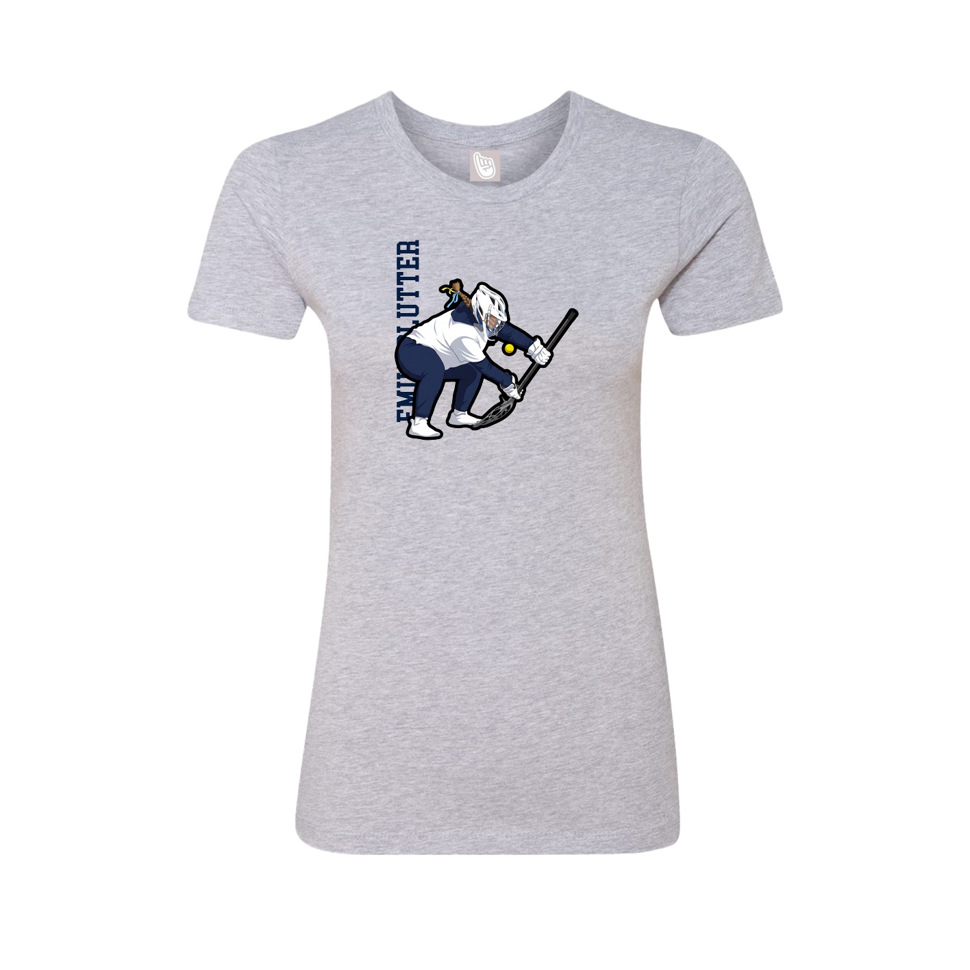 Fitted Women's Tee — Name Vertical in Grey