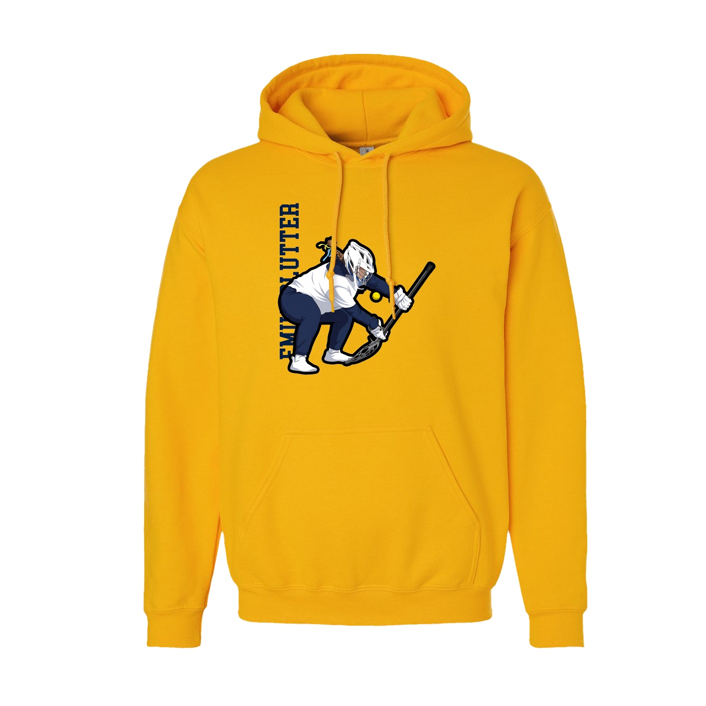 Hoodie — Name Vertical in Gold