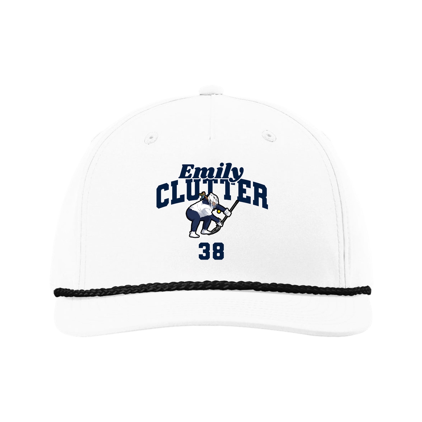 Five-Panel Classic Rope Cap — Signature Arch in White