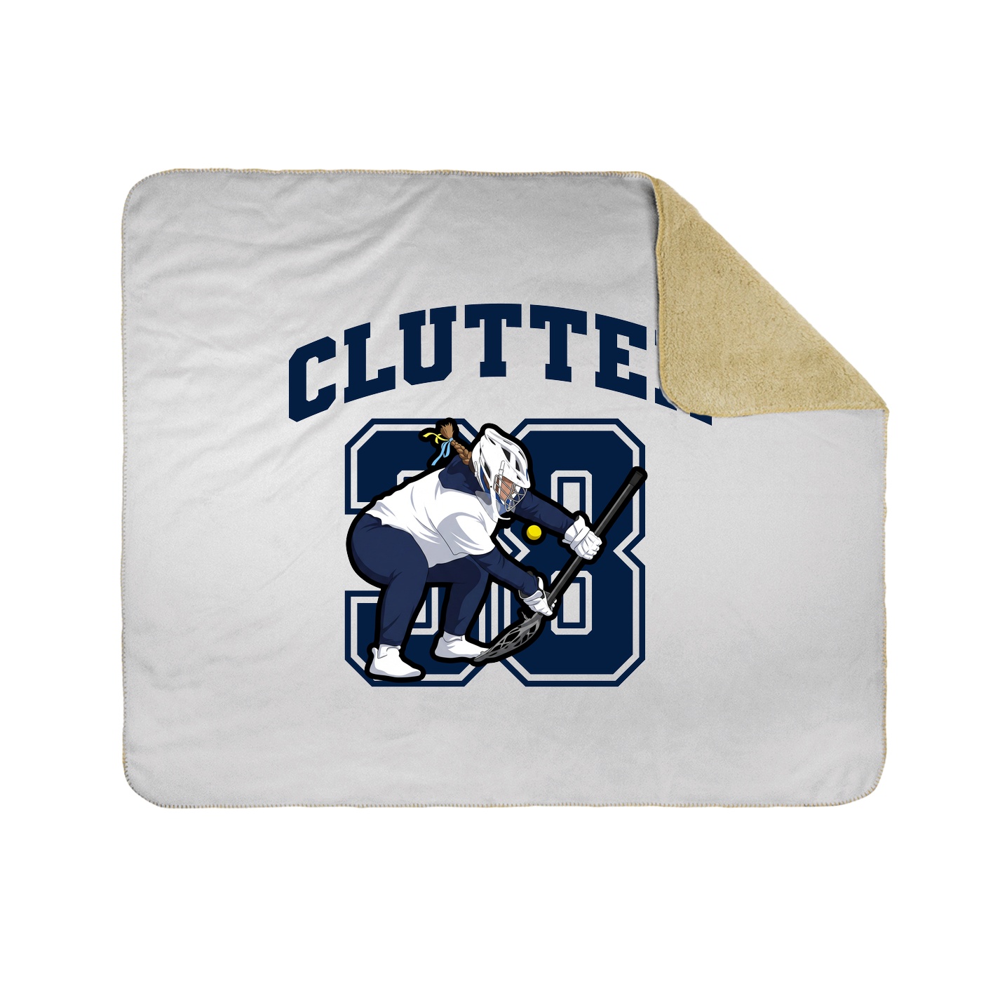 Throw Blanket — Number in White