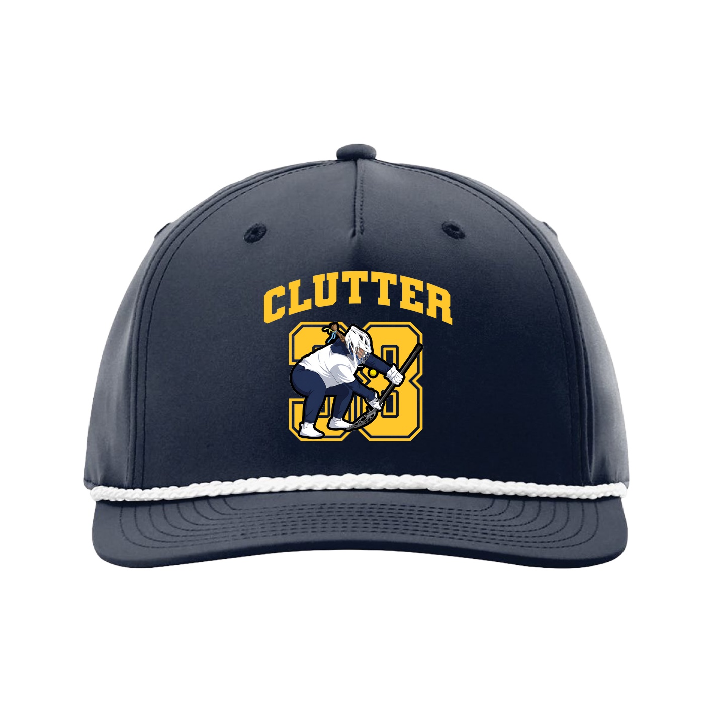 Five-Panel Classic Rope Cap — Number in Navy