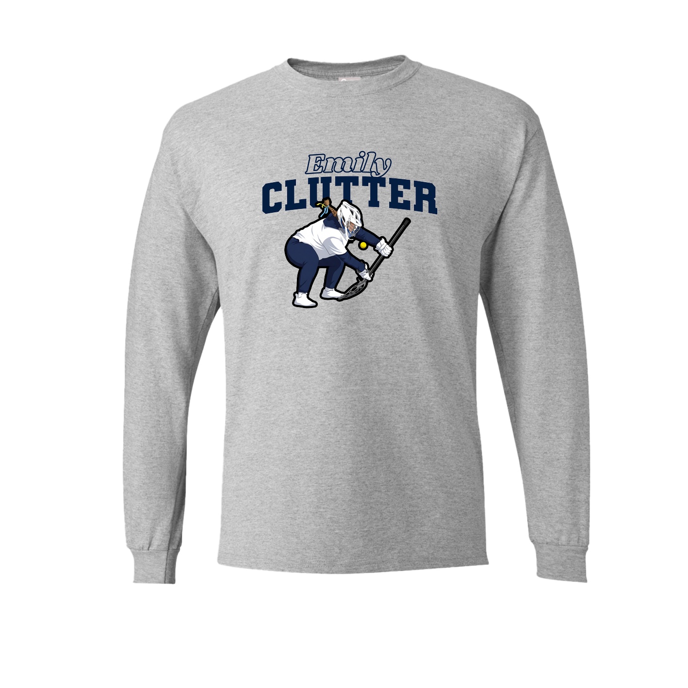 Long Sleeve Tee — Name Arch in Grey