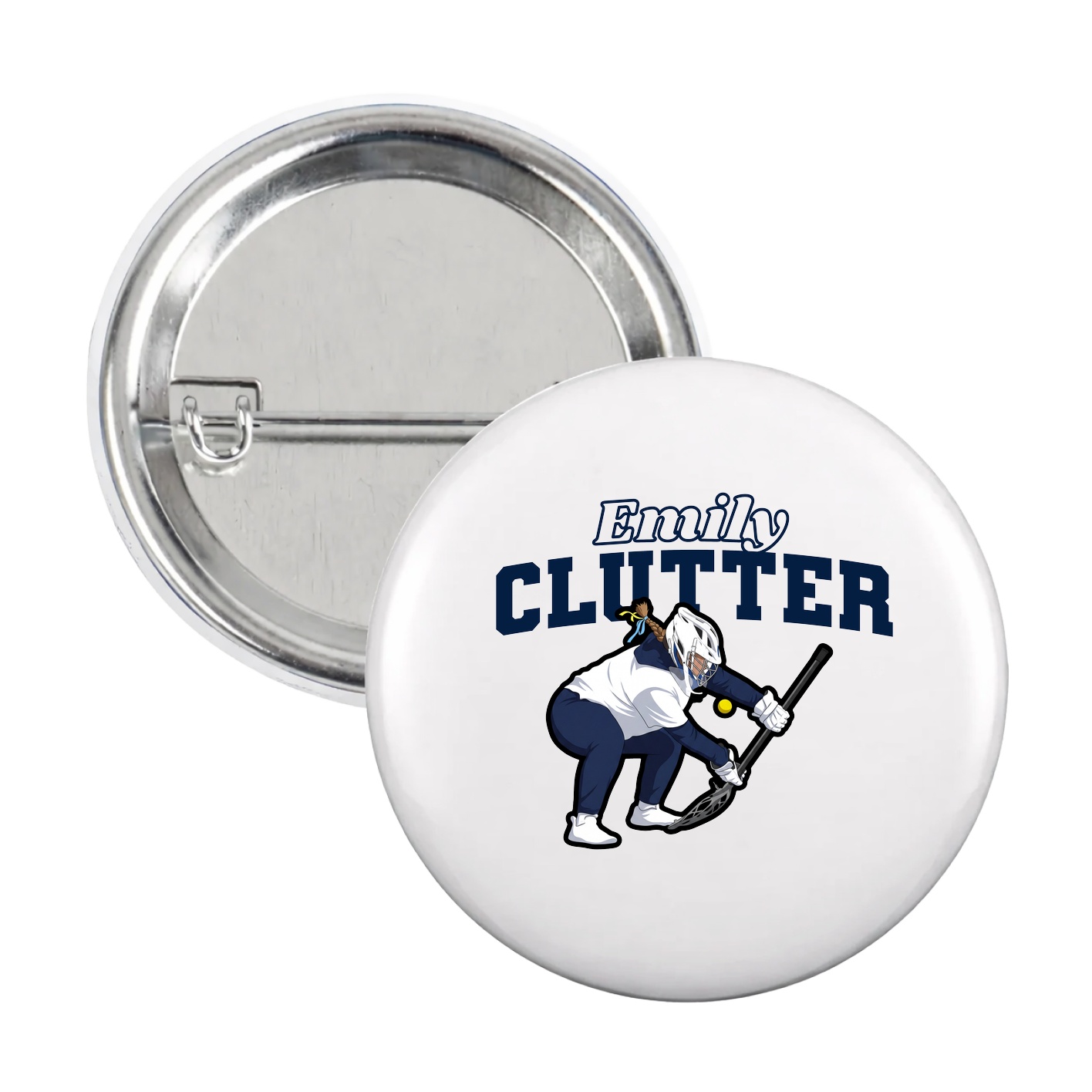 Game Day Button — Name Arch in White