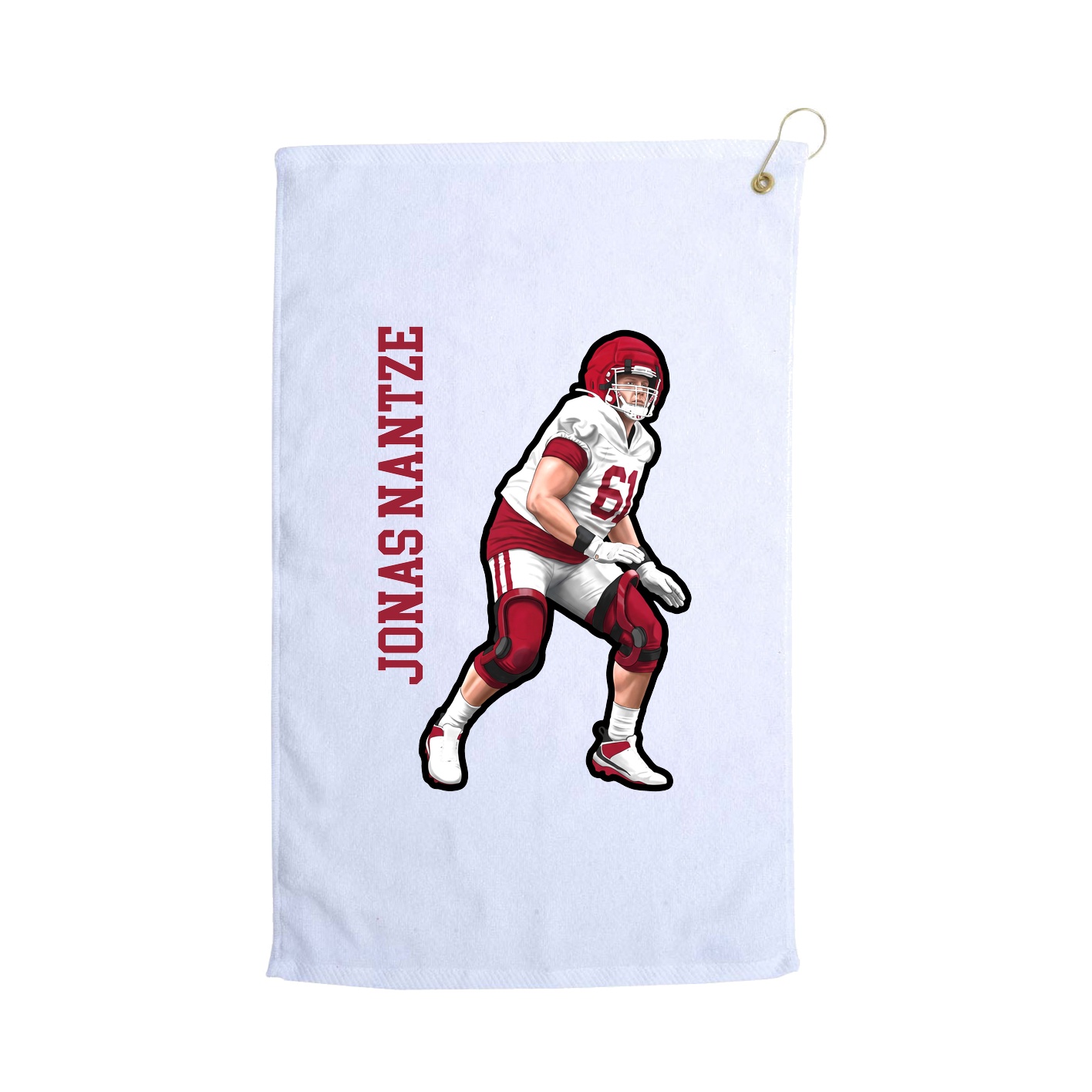 Golf Towel — Name Vertical in White