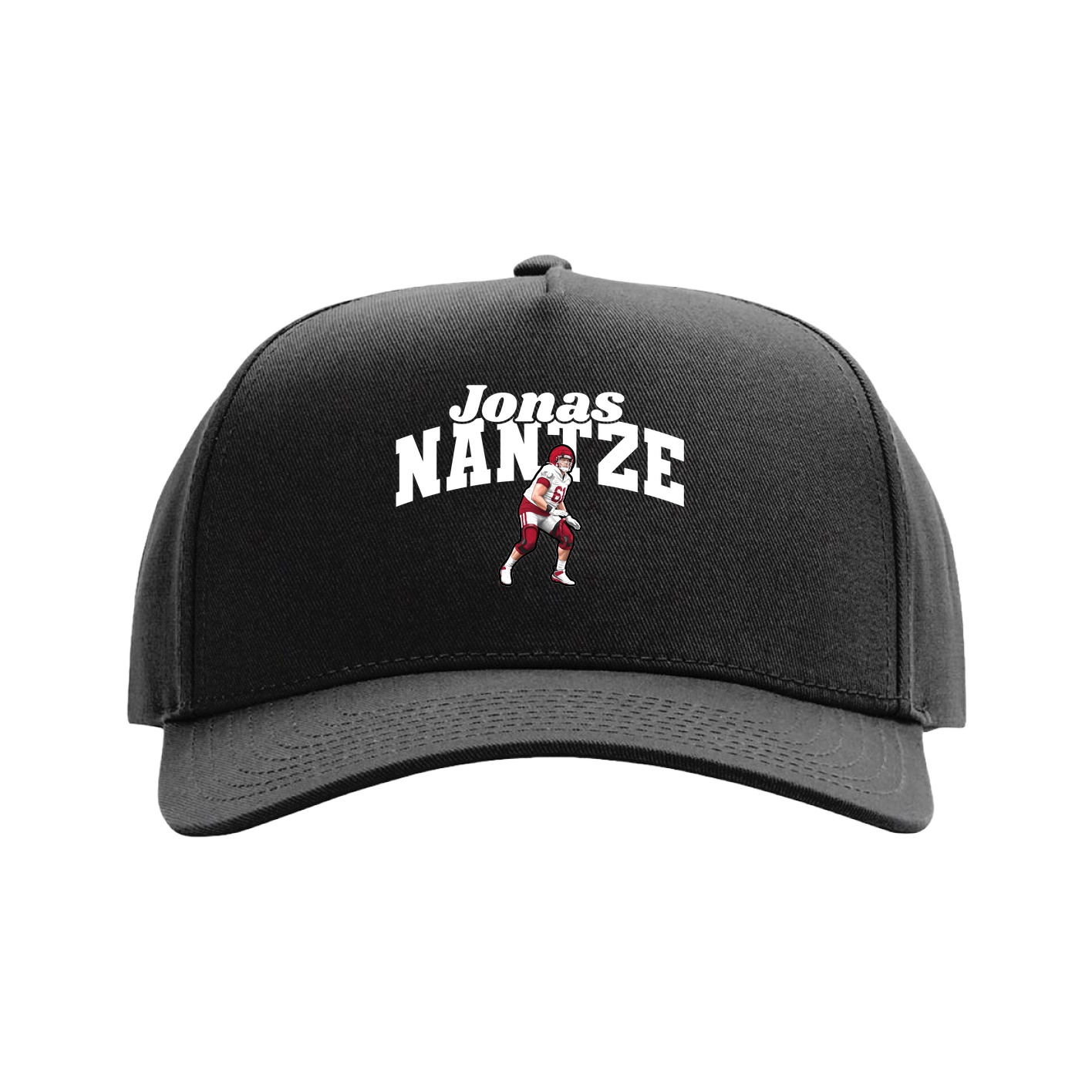 Full Fabric Five-Panel Champ Cap — Signature Arch in Black