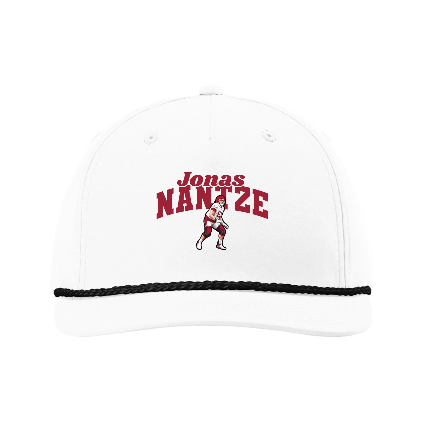 Five-Panel Classic Rope Cap — Signature Arch in White