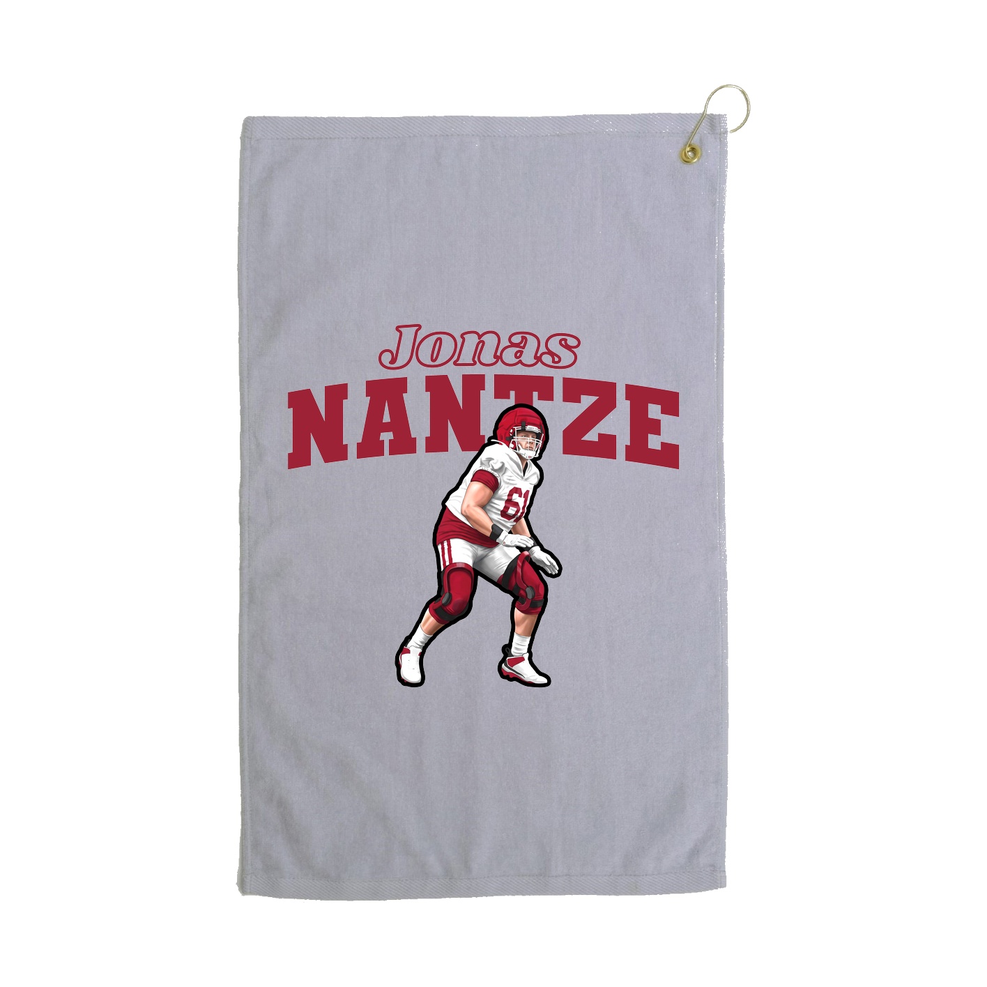 Golf Towel — Name Arch in Grey