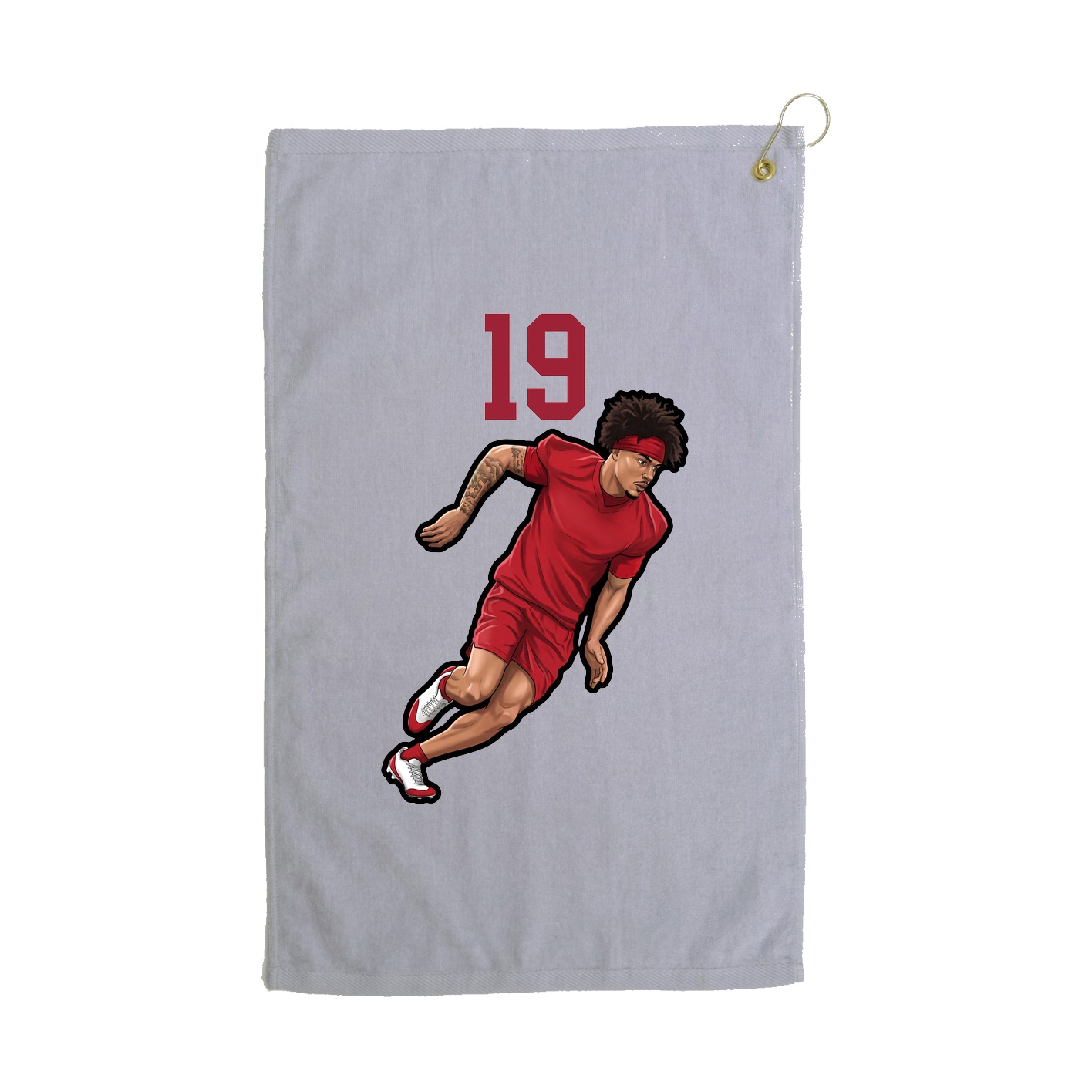 Golf Towel — Number Top in Grey