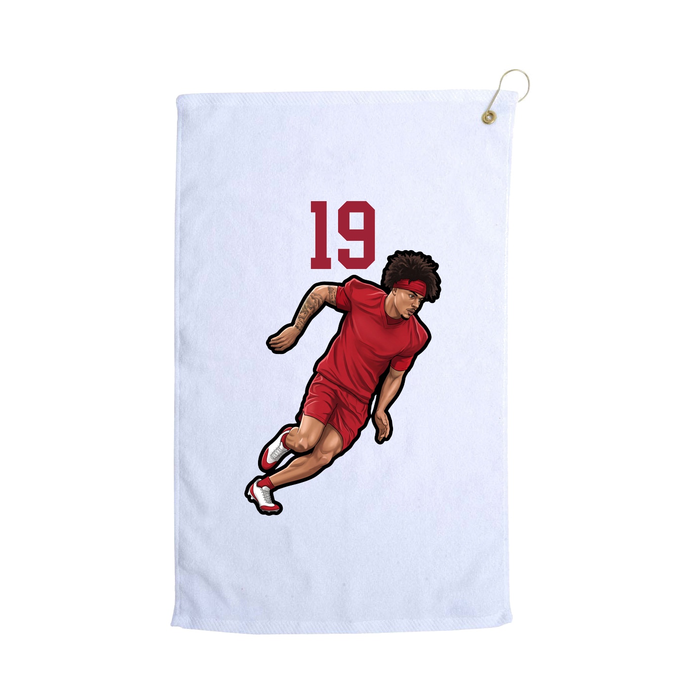 Golf Towel — Number Top in White