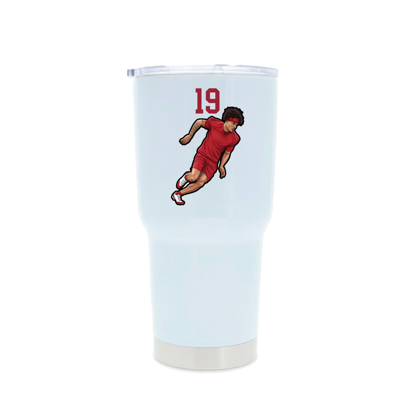 30oz Stainless Steel Tumbler — Number Top in White