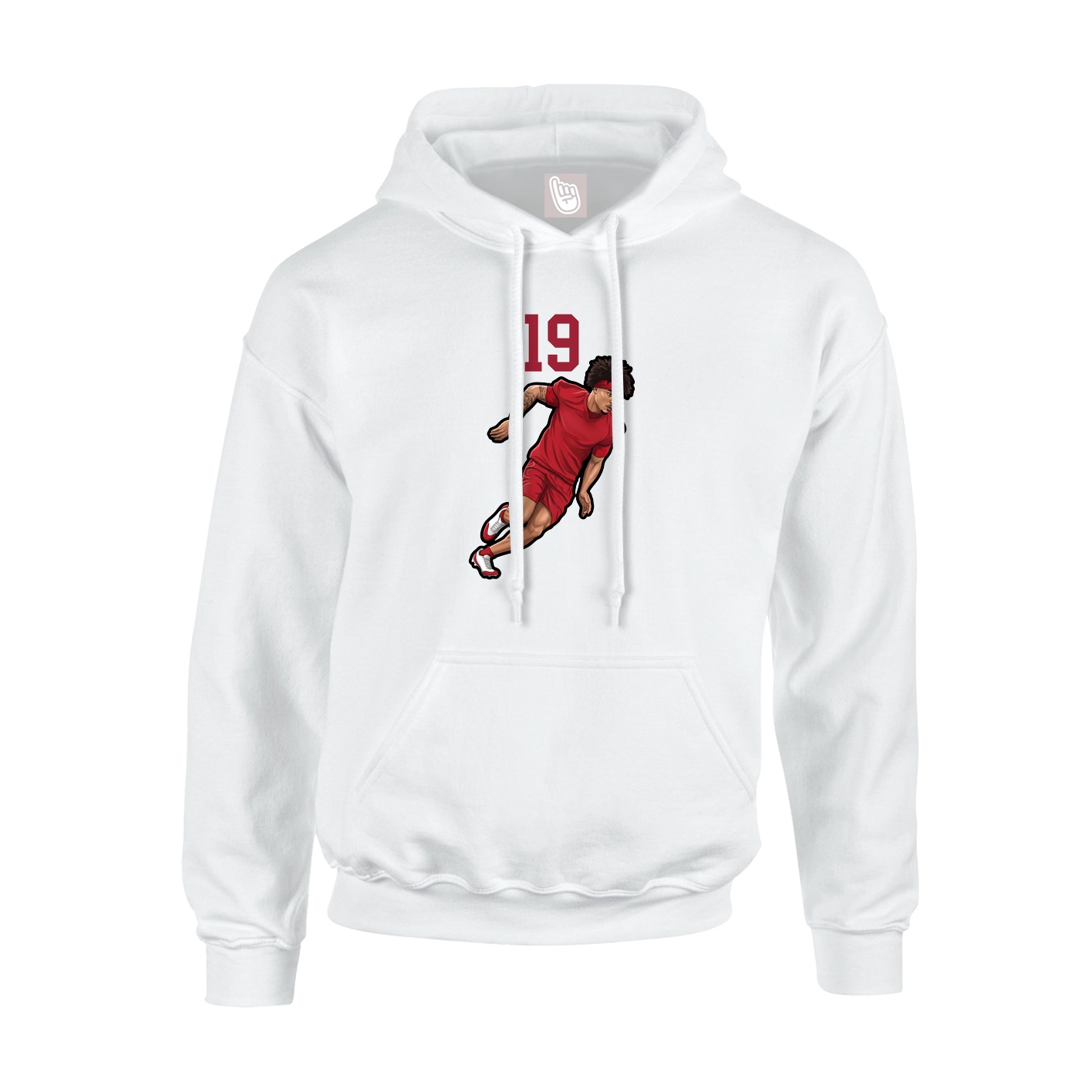 Youth Hoodie — Number Top in White