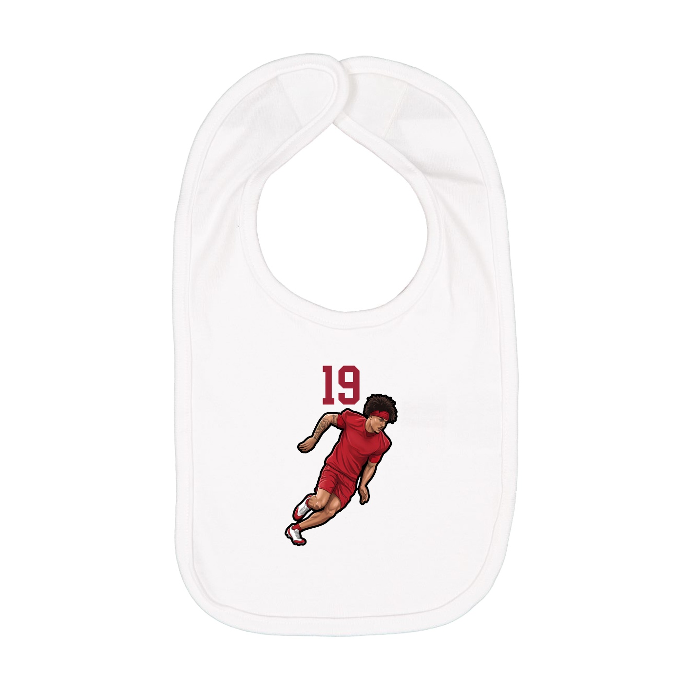 Infant Bib — Number Top in White