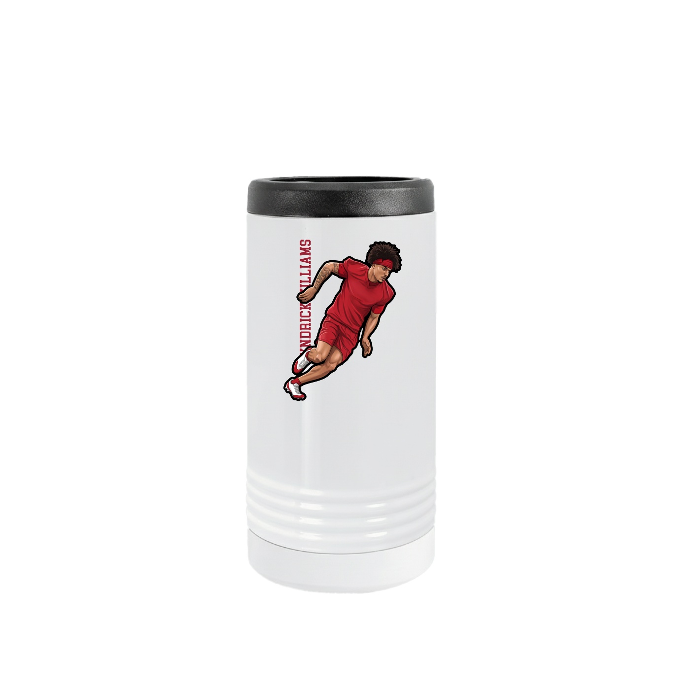 Slim Beverage Holder — Name Vertical in White