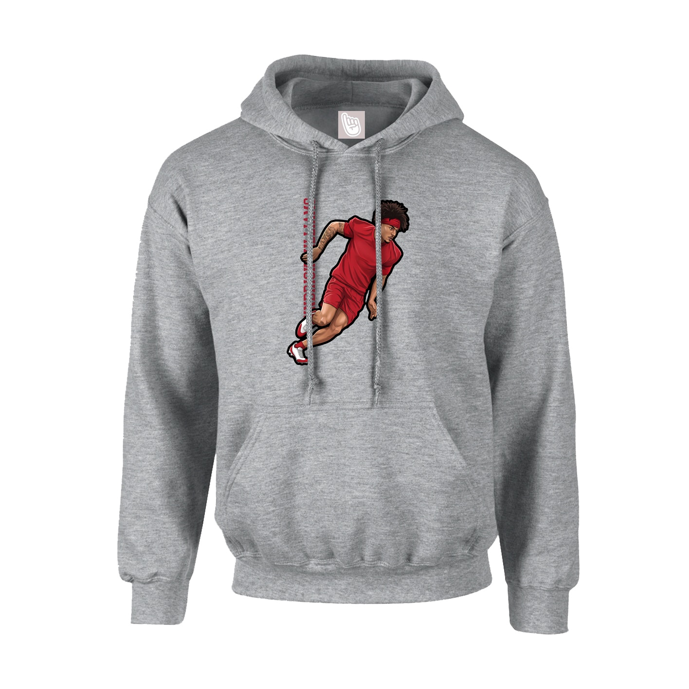 Youth Hoodie — Name Vertical in Grey