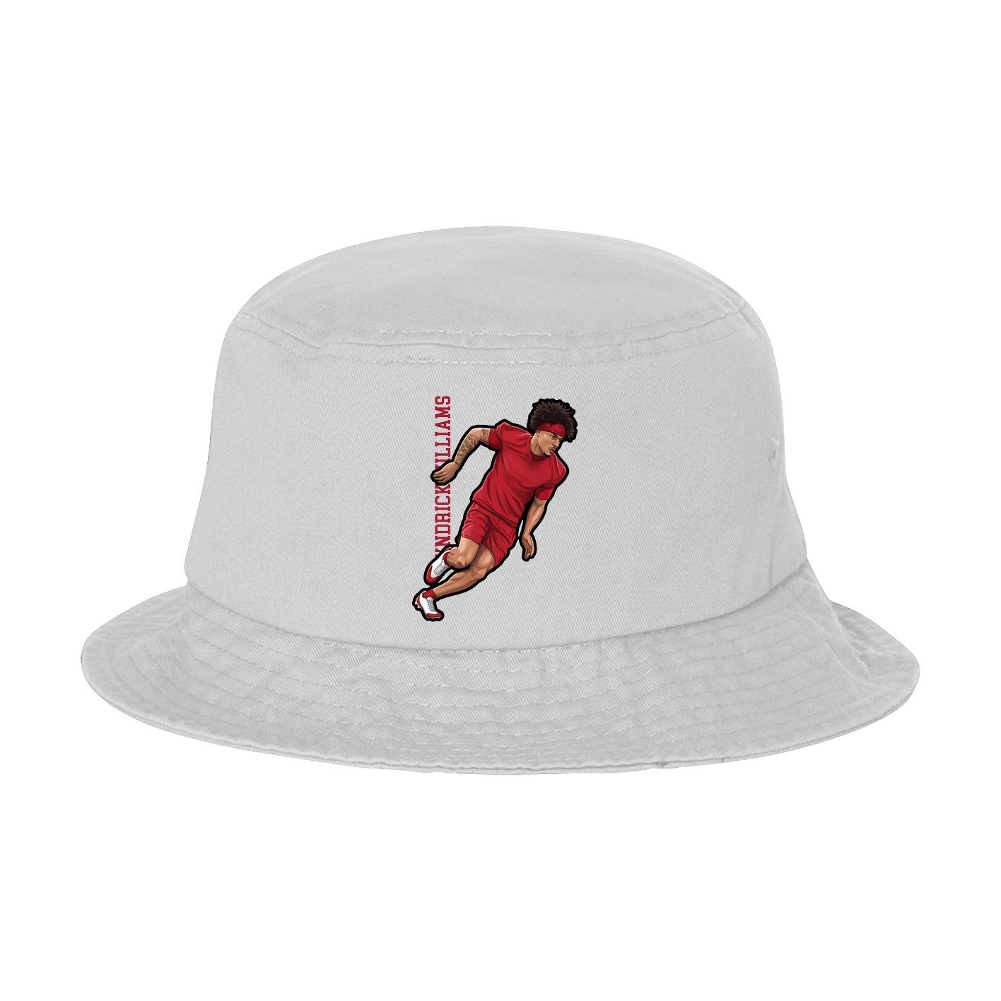 Bucket Cap — Name Vertical in White