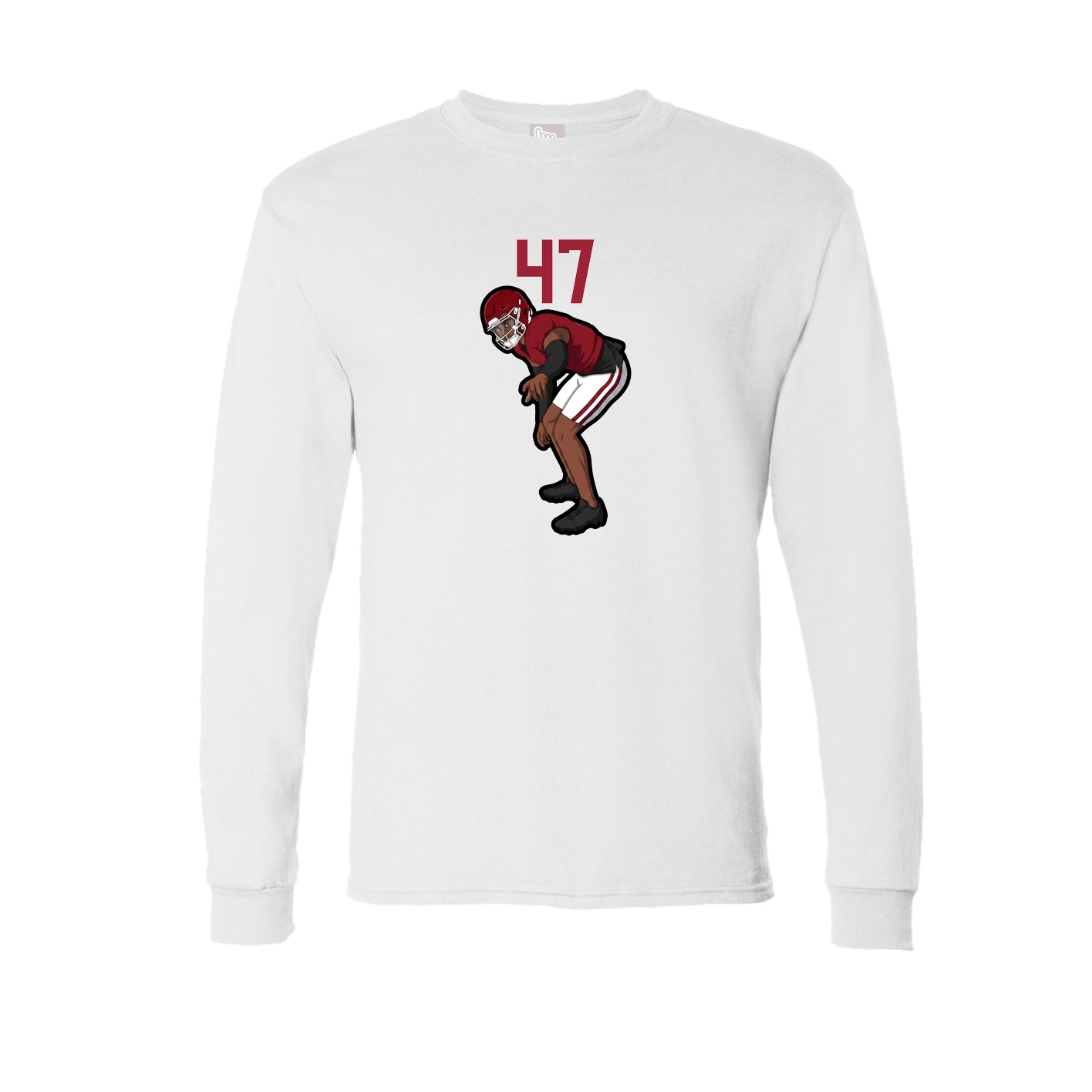 Long Sleeve Tee — Number Top in White
