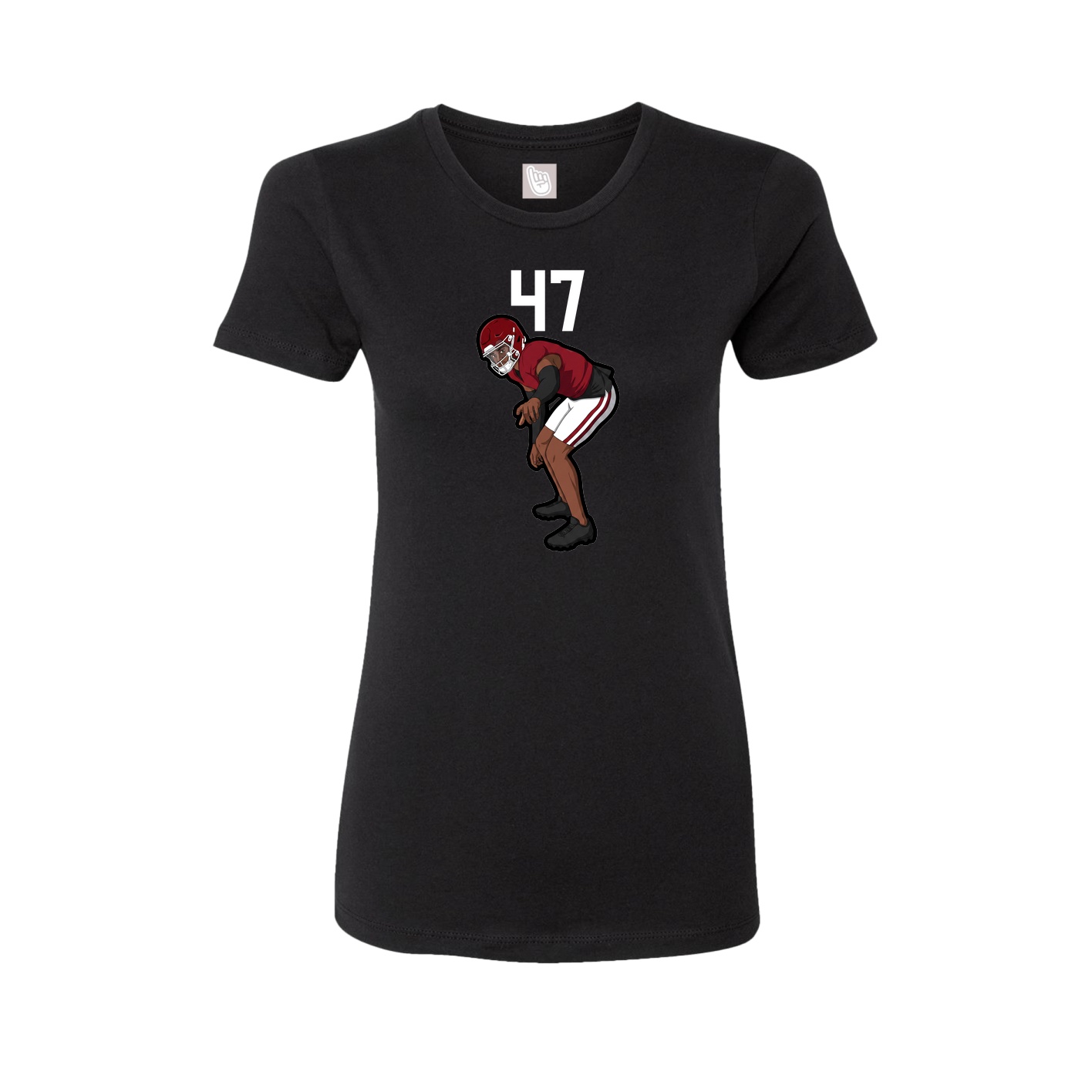 Fitted Women's Tee — Number Top in Black