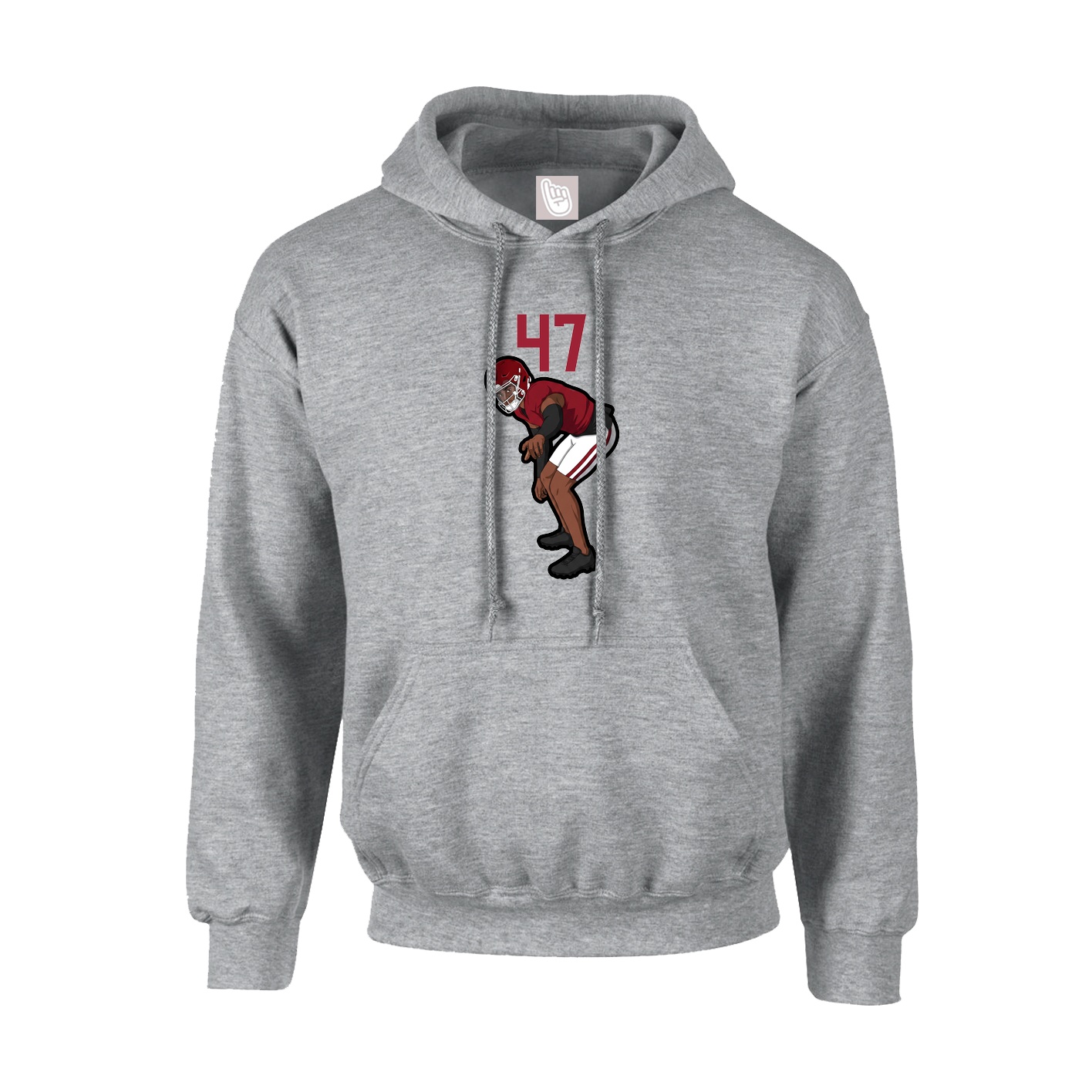 Youth Hoodie — Number Top in Grey