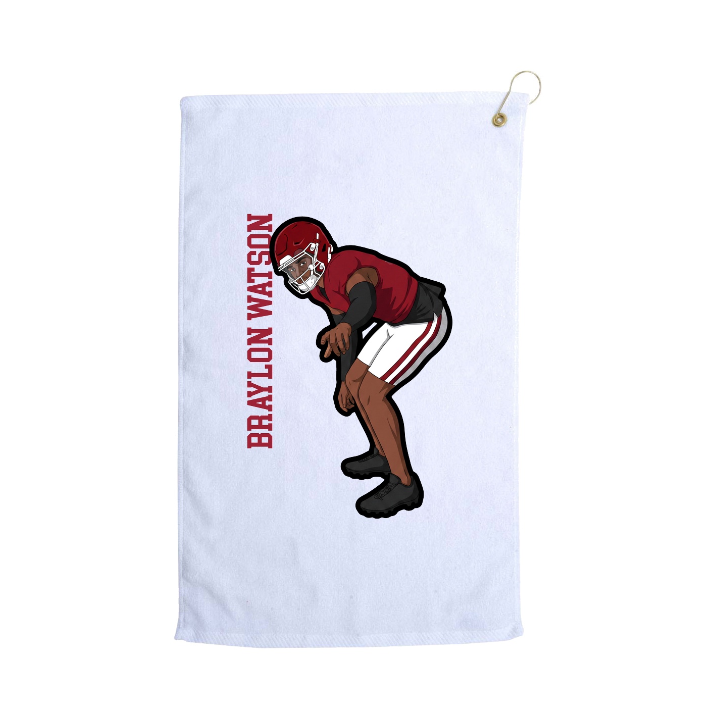 Golf Towel — Name Vertical in White