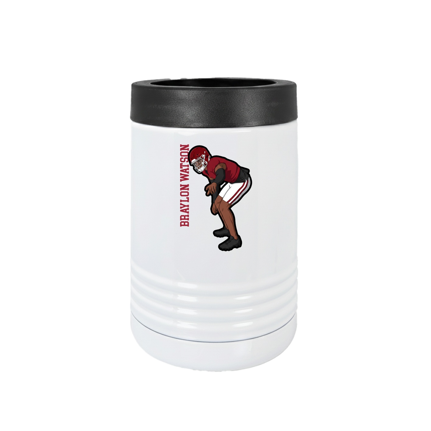 Beverage Holder — Name Vertical in White