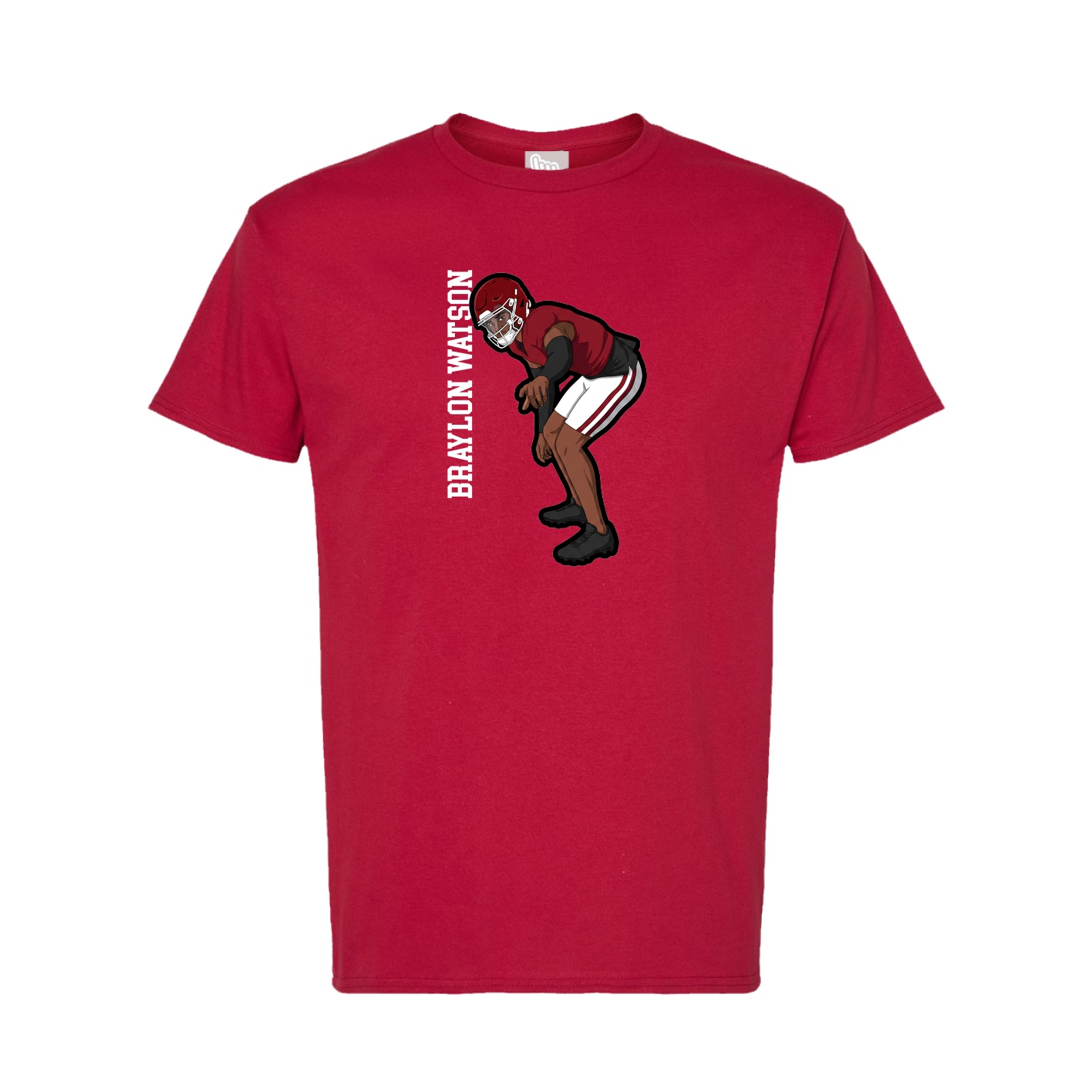 Tee — Name Vertical in Crimson