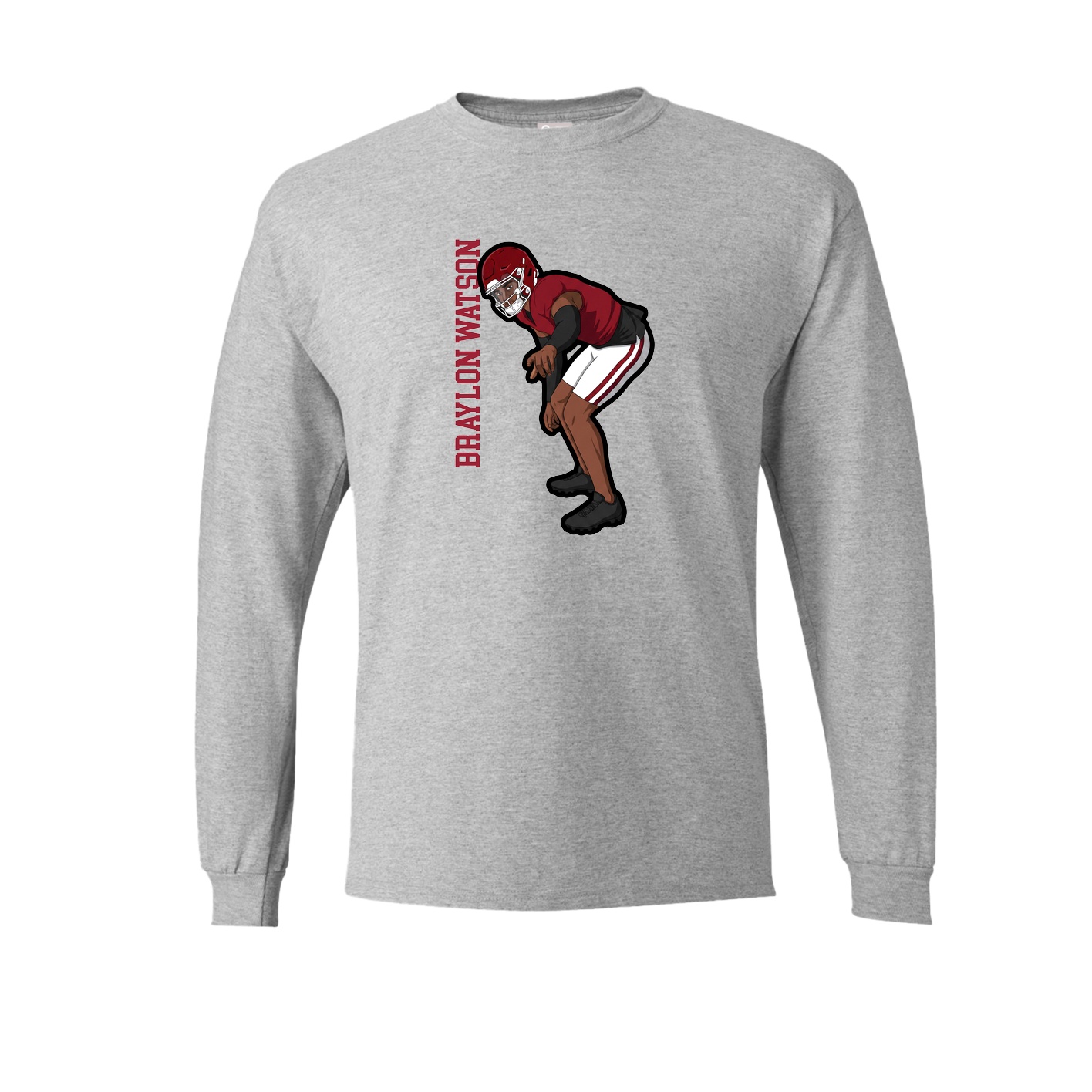 Long Sleeve Tee — Name Vertical in Grey