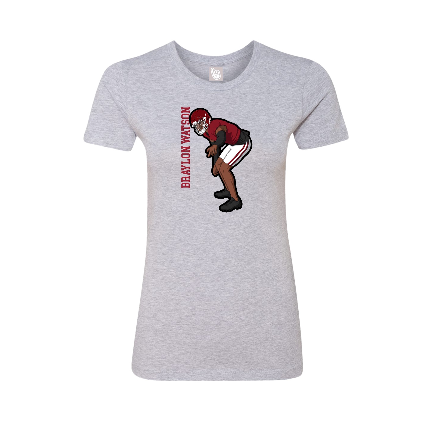 Womens Tee — Name Vertical in Grey