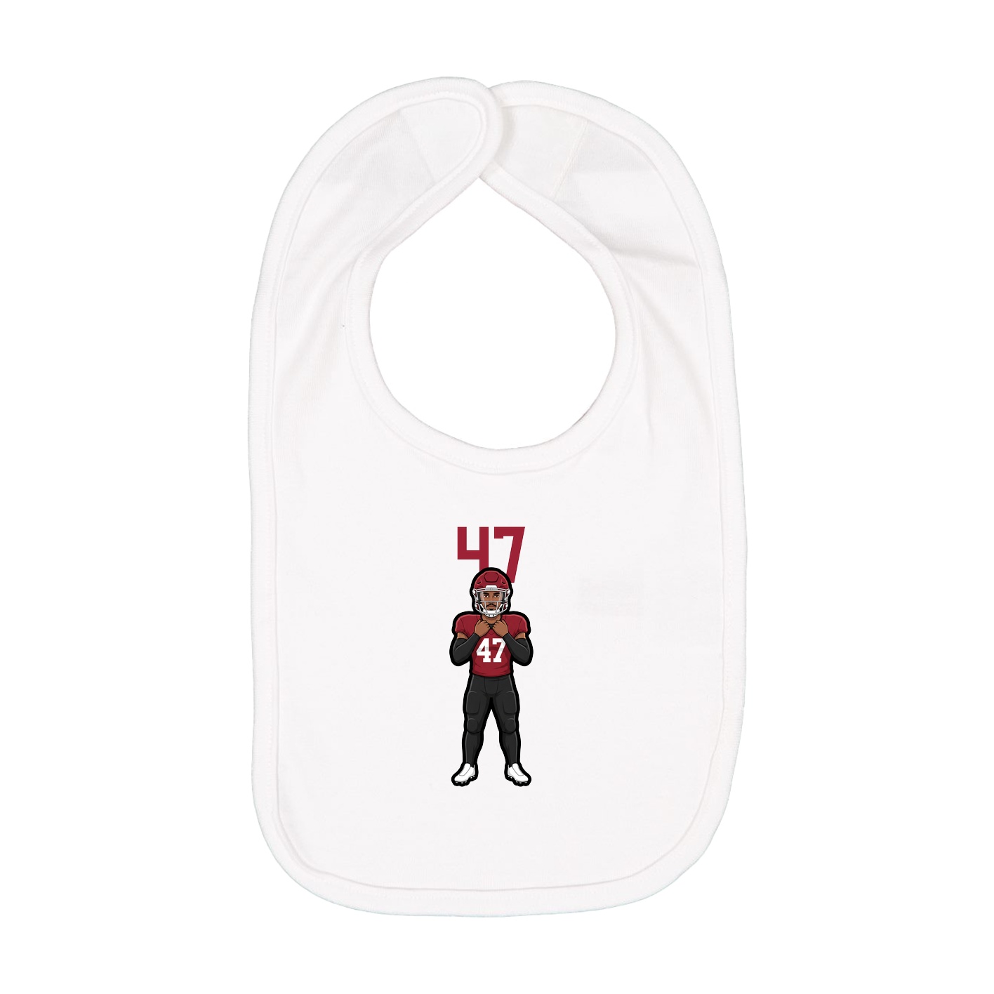 Infant Bib — Number Top in White