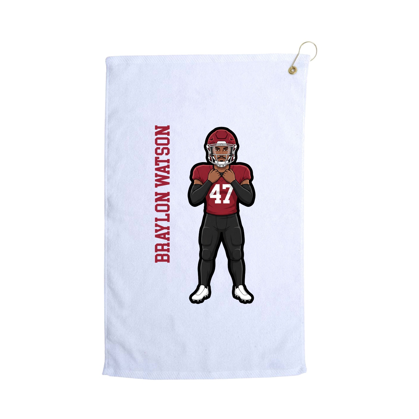Golf Towel — Name Vertical in White
