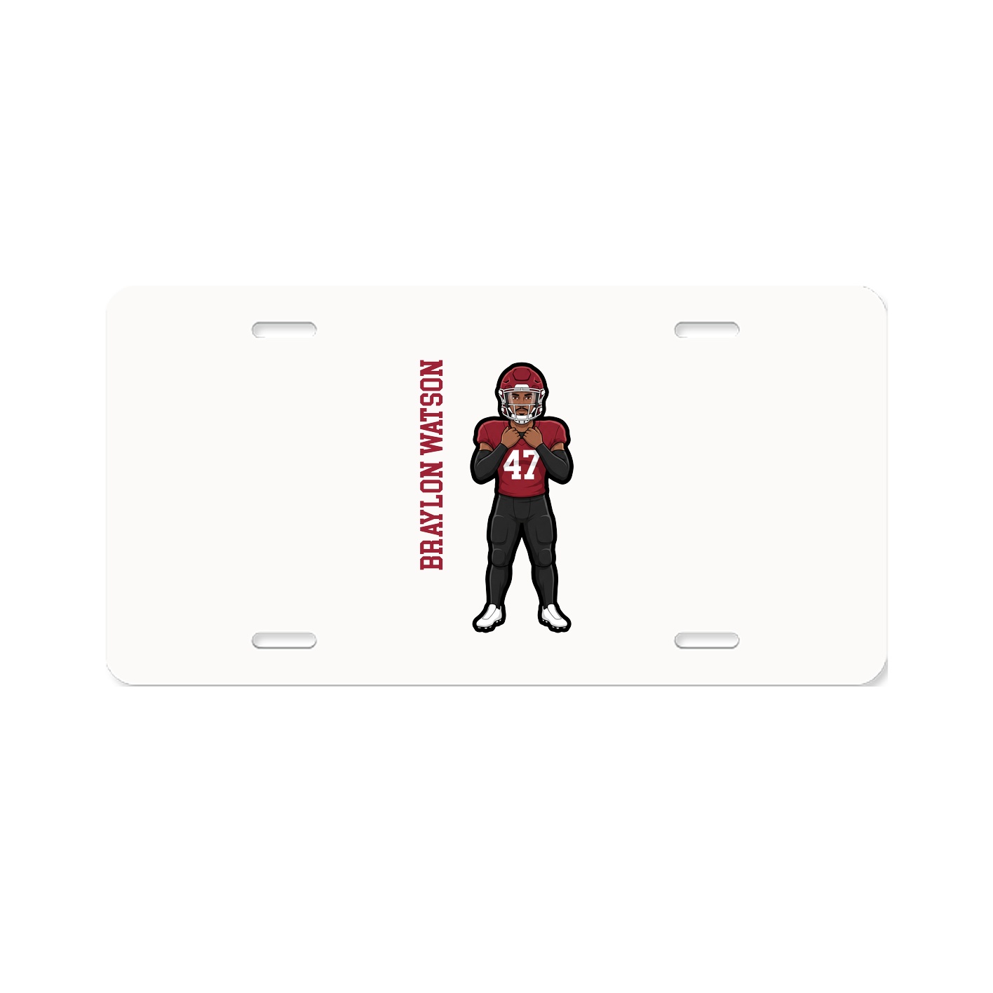 License Plate — Name Vertical in Classic