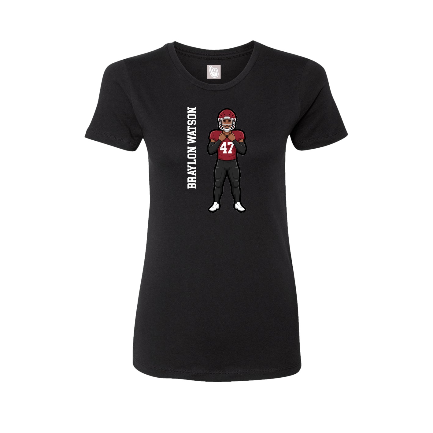 Womens Tee — Name Vertical in Black