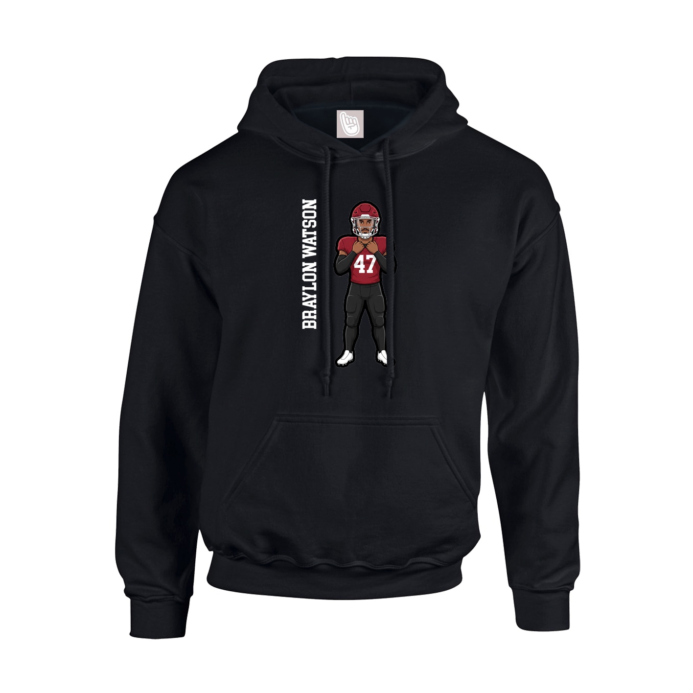 Youth Hoodie — Name Vertical in Black