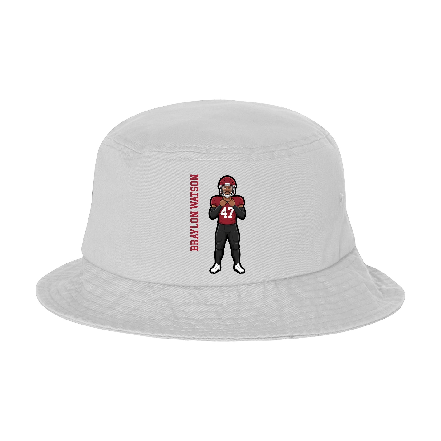 Bucket Cap — Name Vertical in White
