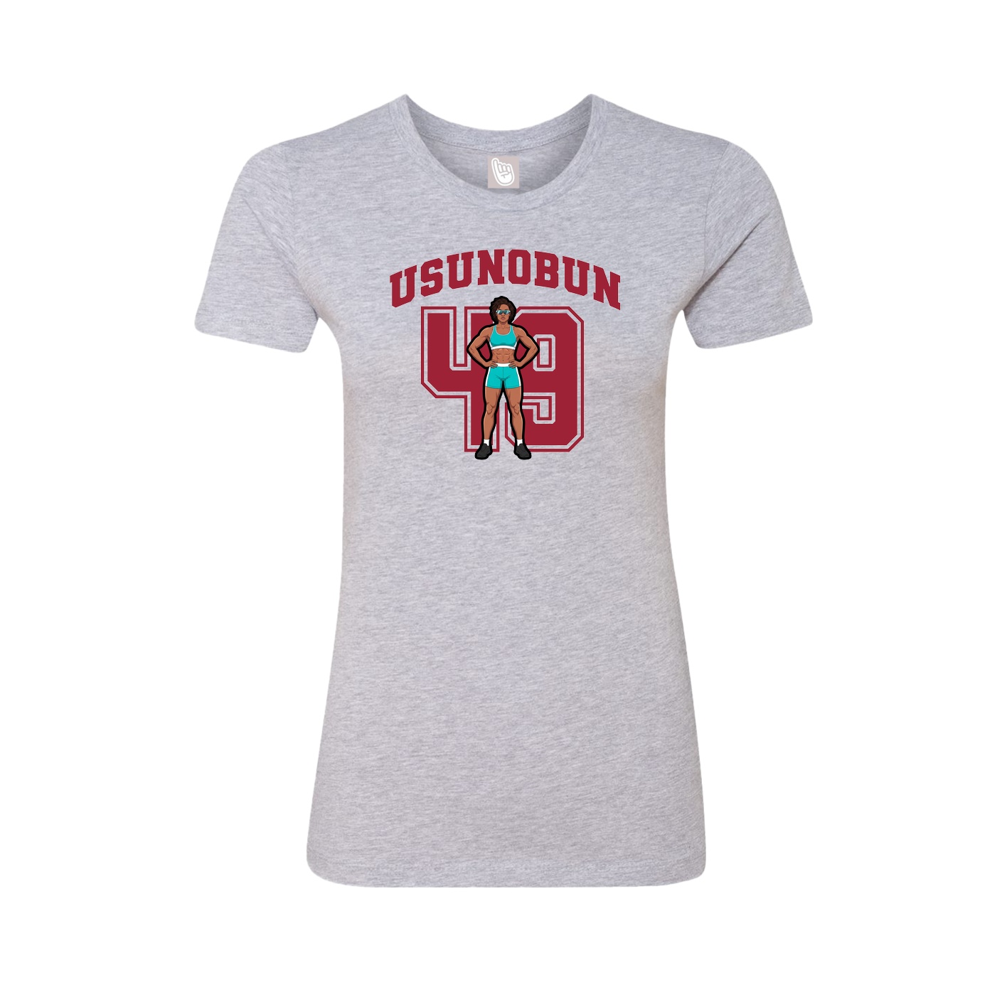 Fitted Women's Tee — Number in Grey