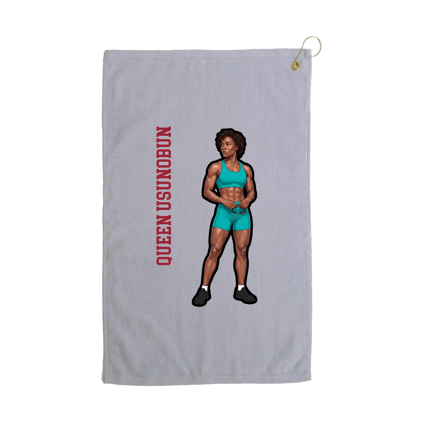 Golf Towel — Name Vertical in Grey
